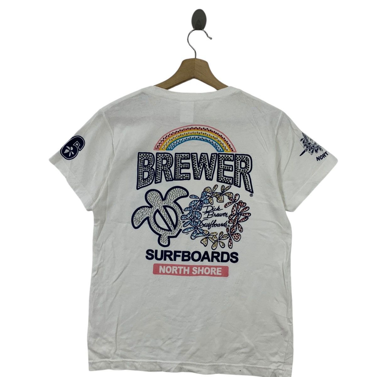 Vintage DICK BREWER SURFBOARD North Shore Embossed Tee Shirt Size S / US 4 / IT 40 - 4 Thumbnail