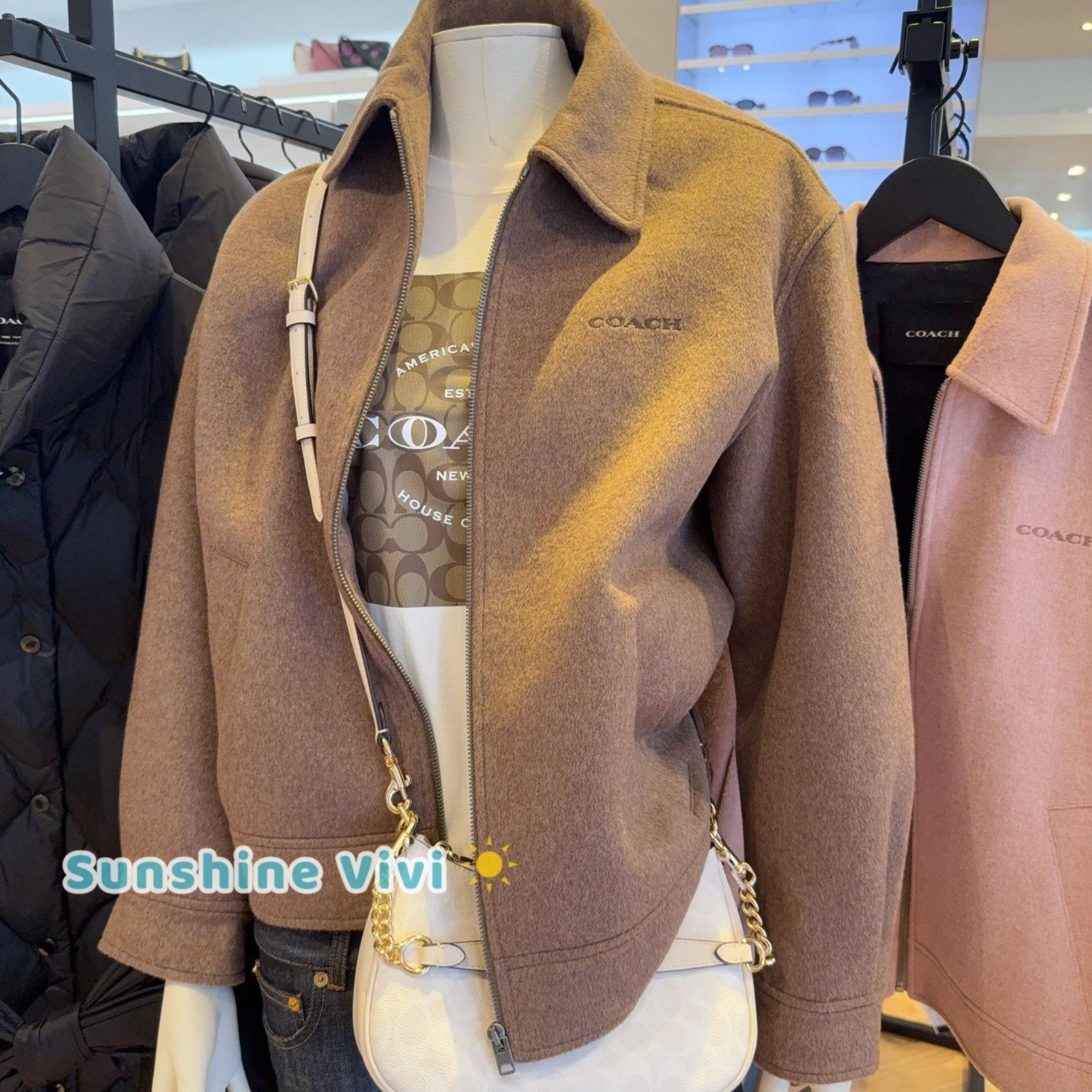 Coach NWT Coach Women Zip Front Wool Jacket Teddy Bear CAA10 Large Size L / US 10 / IT 46 - 1 Thumbnail