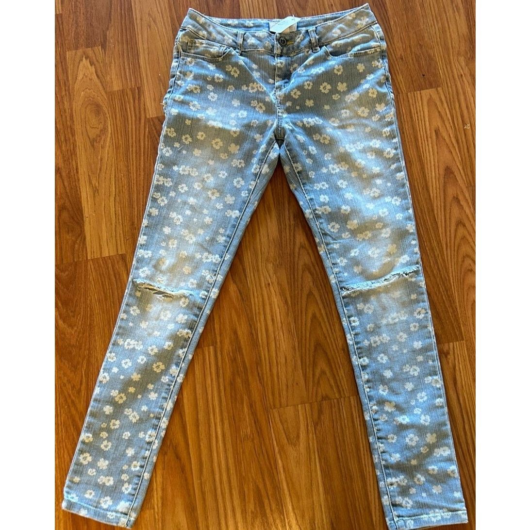 Free People Free People Blue Floral Jeans - Girls Size W25 Size 25" / US 0 / IT 36 - 2 Thumbnail