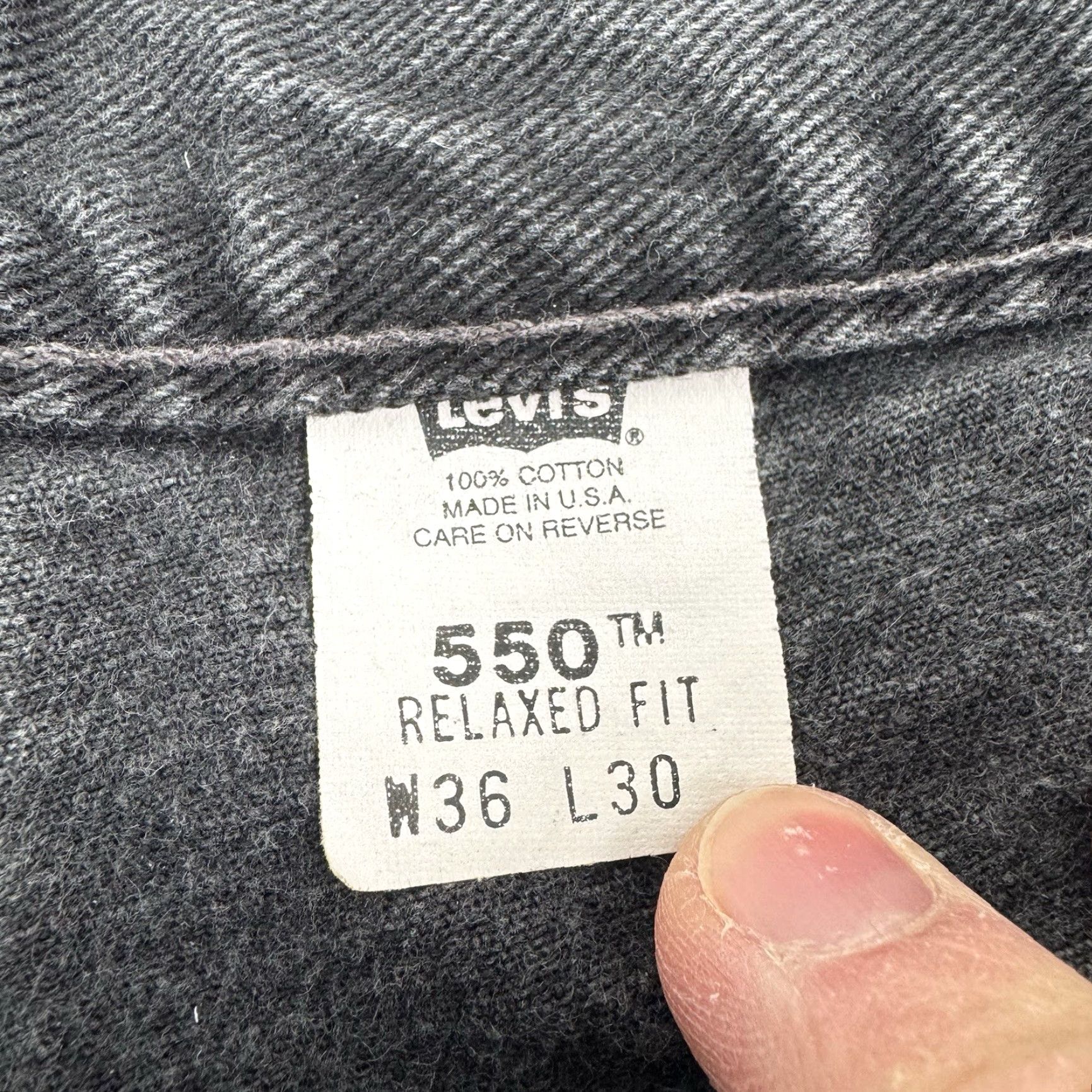 Levi's VINTAGE Levi's 550 Jeans Relaxed Fit Adult 36x30 Black 90s Y2K Hipster Levis 550 Jeans Mens Jeans Black 90s America's USA Size US 36 / EU 52 - 3 Thumbnail