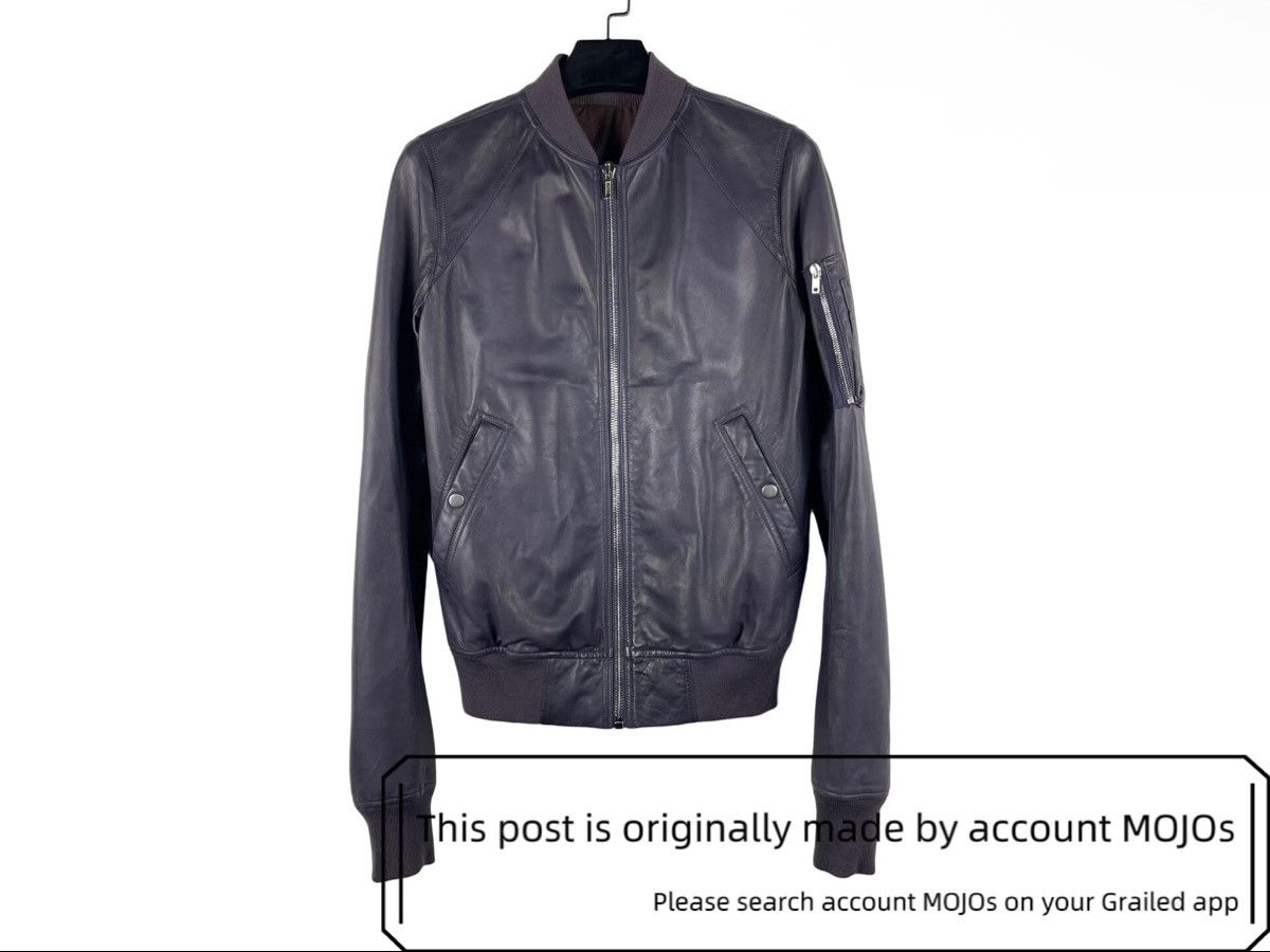 Rick Owens Sz 50 Rick Owens 17AW Raglan Lambskin Leather Bomber mojos24 Size US M / EU 48-50 / 2 - 1 Thumbnail