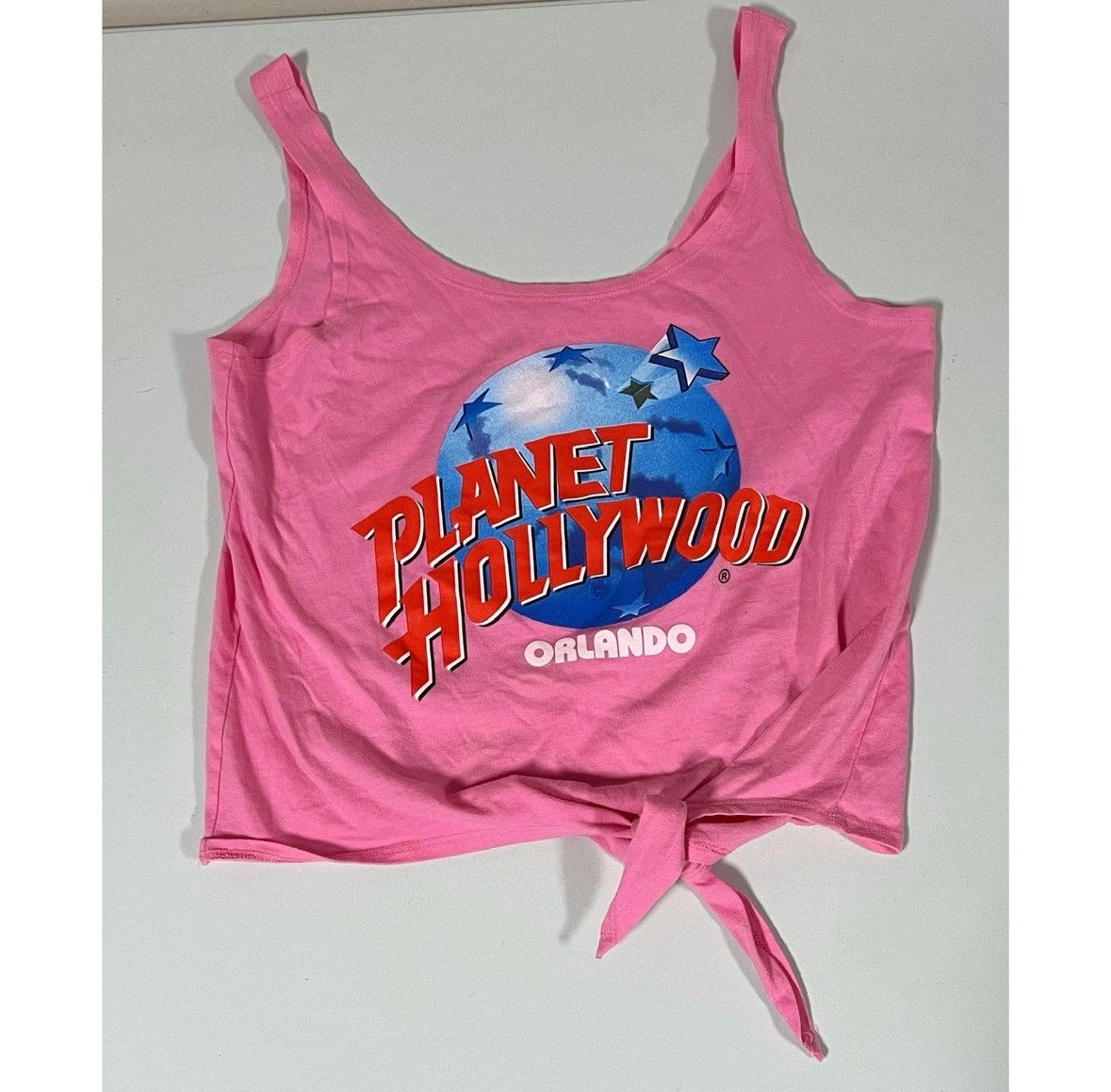 Planet Hollywood Planet Hollywood Graphic Tie-Front Tank Top Shirt Size M 🌎✨ Size M / US 6-8 / IT 42-44 - 2 Thumbnail