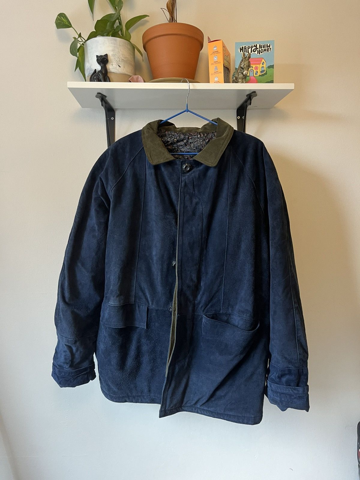 Other Vintage Italian Suede Jacket w/ Paisley Quilted Lining Size US L / EU 52-54 / 3 - 1 Thumbnail