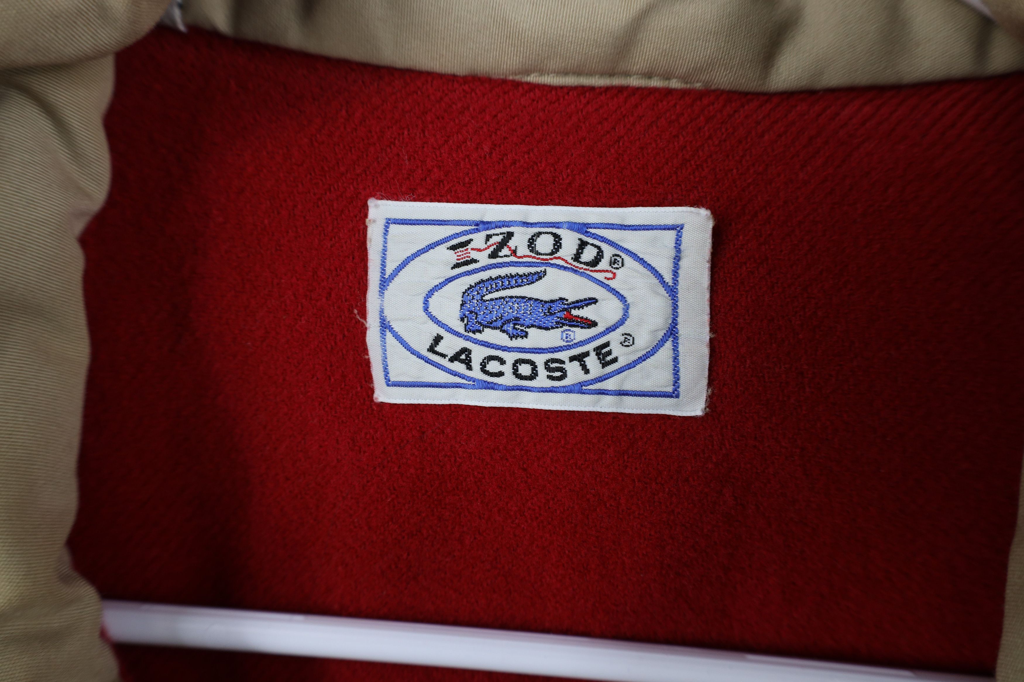 Lacoste Vintage 80s Izod Lacoste Wool Lined Croc Logo Hooded Jacket Size US XL / EU 56 / 4 - 10 Thumbnail