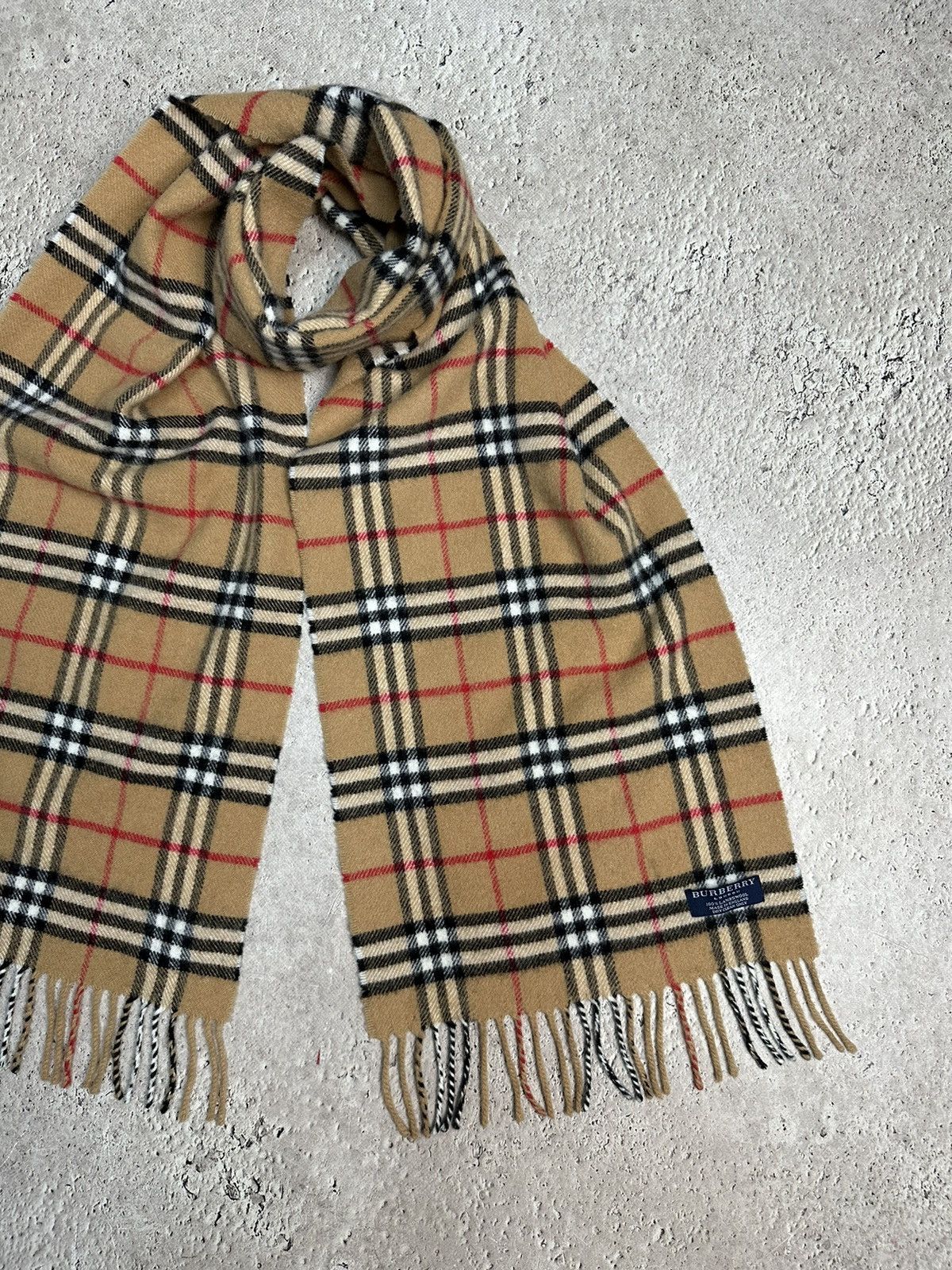Burberry Burberry Nova Check Lambswool Scarf Beige Large 190x31cm Size ONE SIZE - 3 Thumbnail