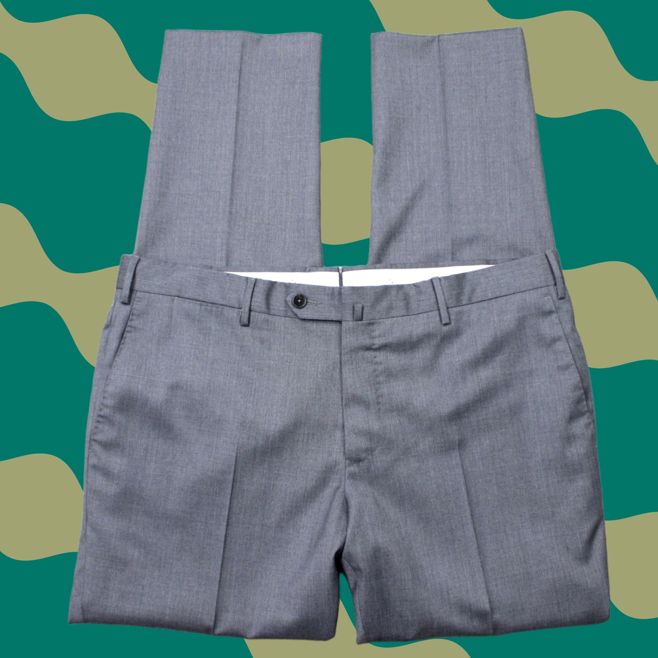 PT Torino PT Torino Dress Pants Mens 38x32 Gray Slim Fit Wool Flat Front Dress Pants Mens Regular Gray PT Torino Size US 38 / EU 54 - 1 Thumbnail