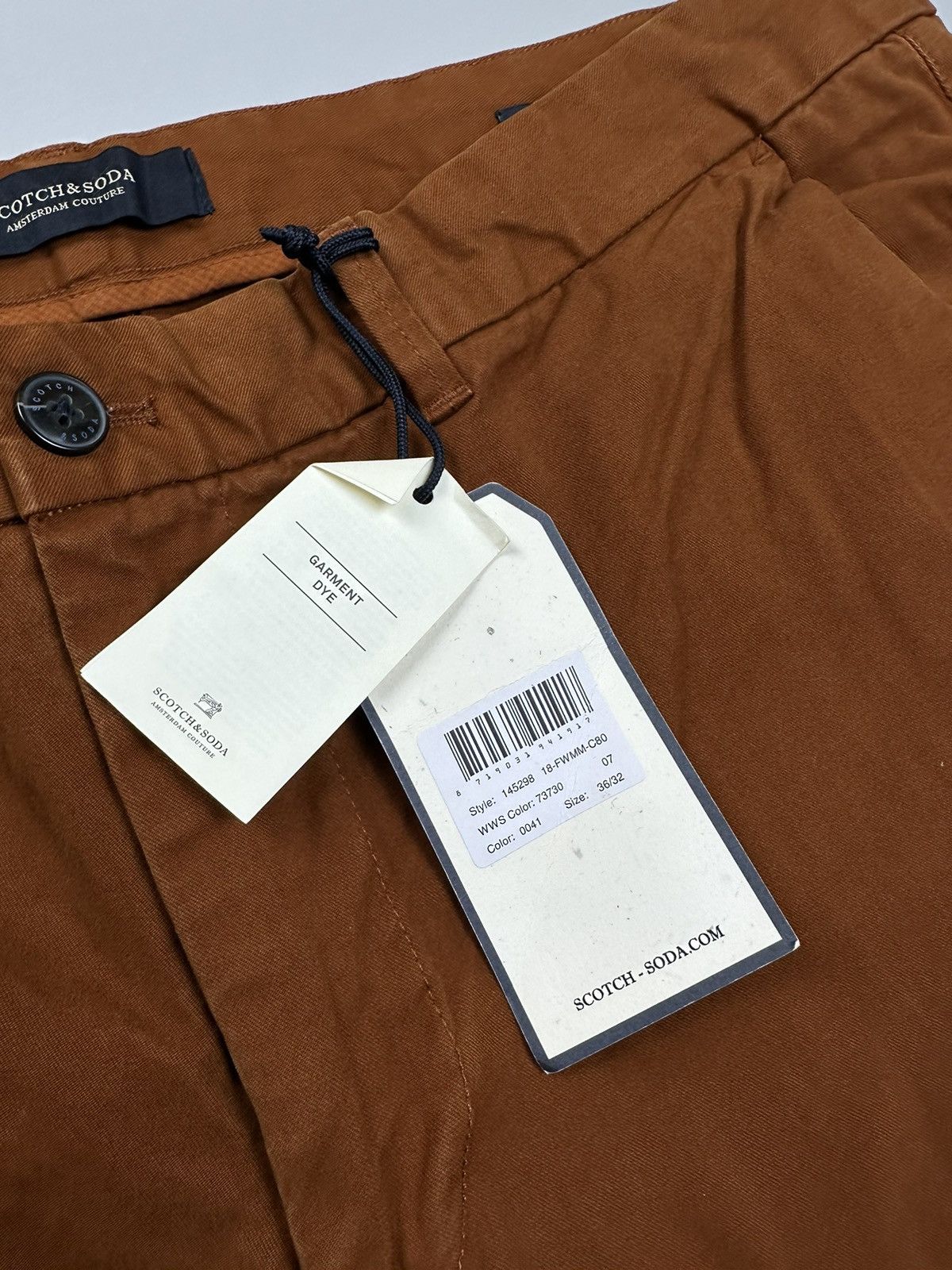 Scotch & Soda Scotch&Soda Deep Light Brown Tapered Trousers XL Size US 36 / EU 52 - 3 Thumbnail
