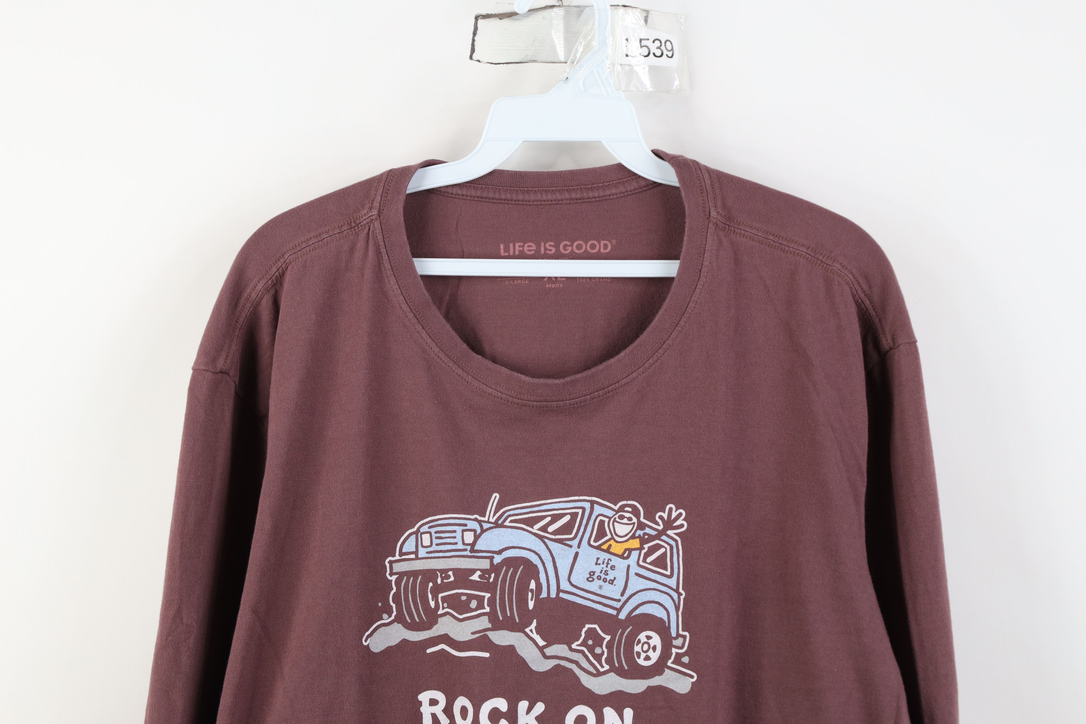 Life is Good Life Is Good Rock On Jeep Long Sleeve T-Shirt Purple Cotton Size US XL / EU 56 / 4 - 2 Thumbnail