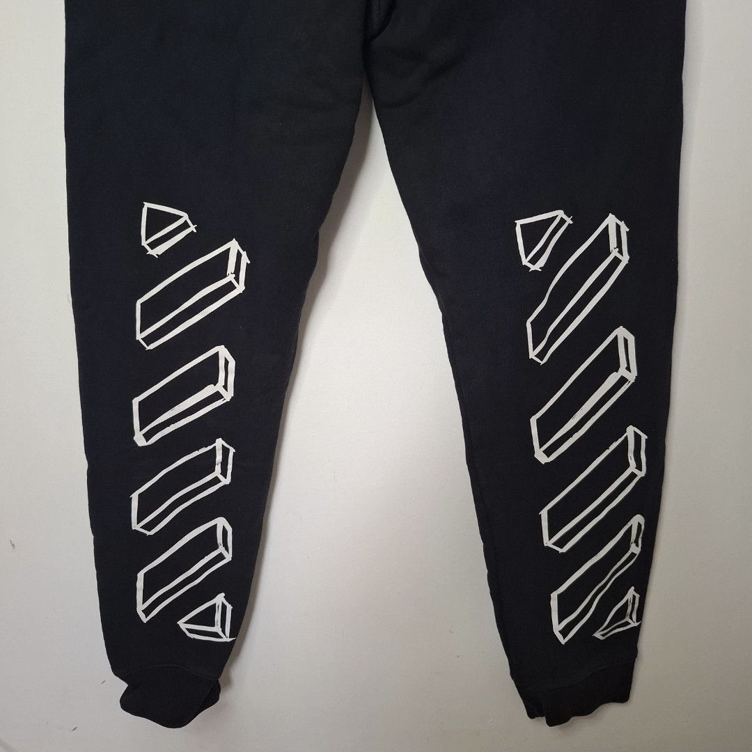 Off-White OFF-WHITE Diagonal Outline Marker Arrows Black Joggers Size US 26 / EU 42 - 6 Thumbnail