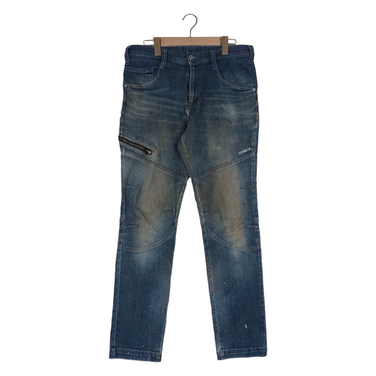 image of Vintage Dogman Multipocket Distressed Denim Jeans in Blue, Men's (Size 34)