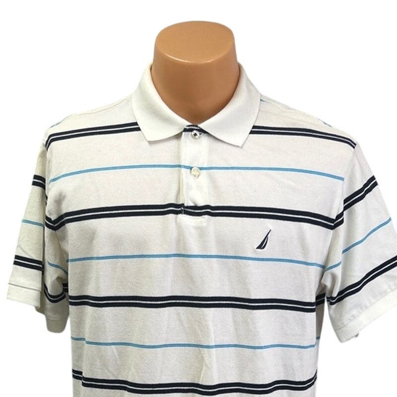 Nautica Nautica Mens Large Striped Short Sleeve Collared Polo Shirt Size US L / EU 52-54 / 3 - 2 Thumbnail