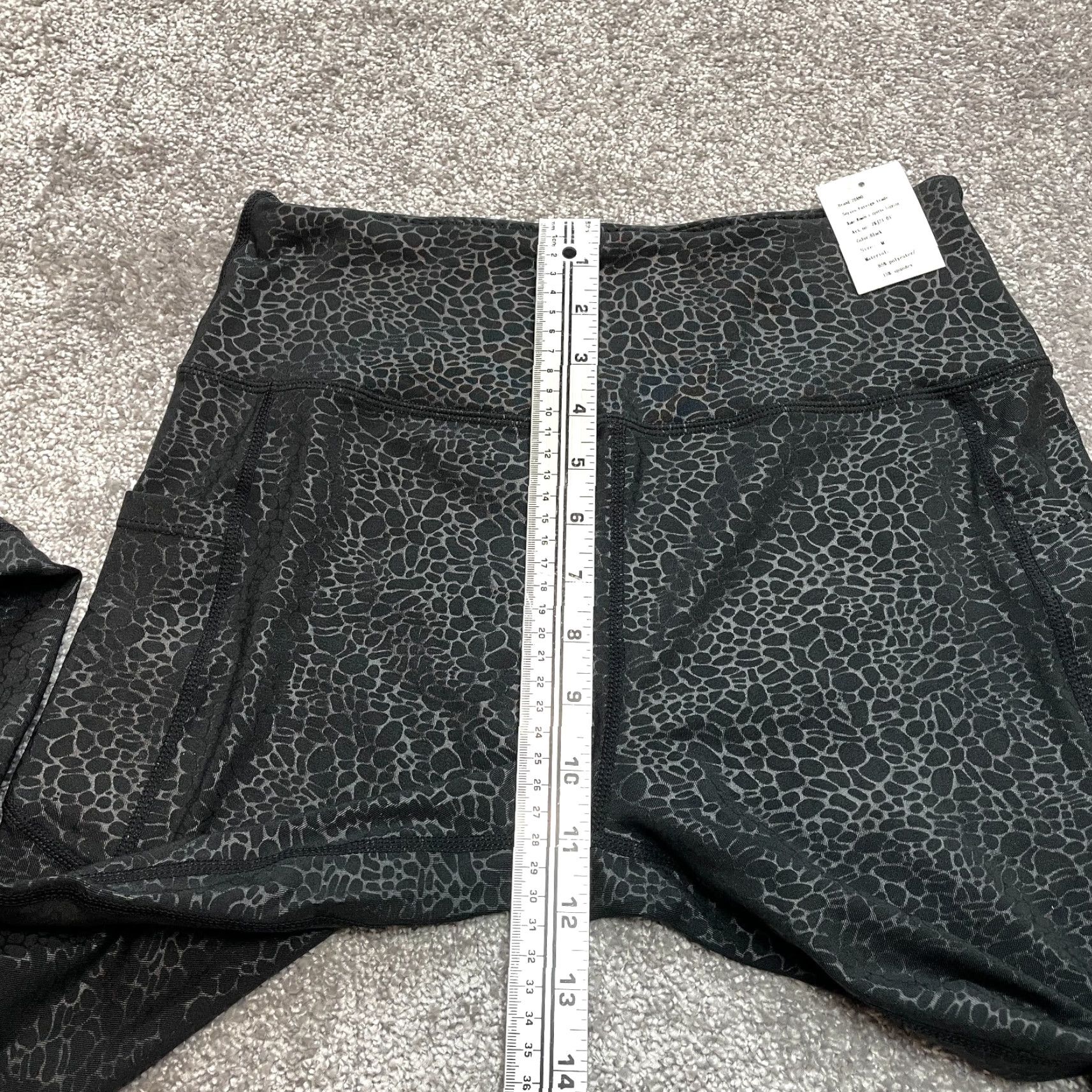 Vintage Zoano Leggings Womens M Black Leopard Print Yoga Stretch Pants New Size 32" / US 10 / IT 46 - 6 Thumbnail
