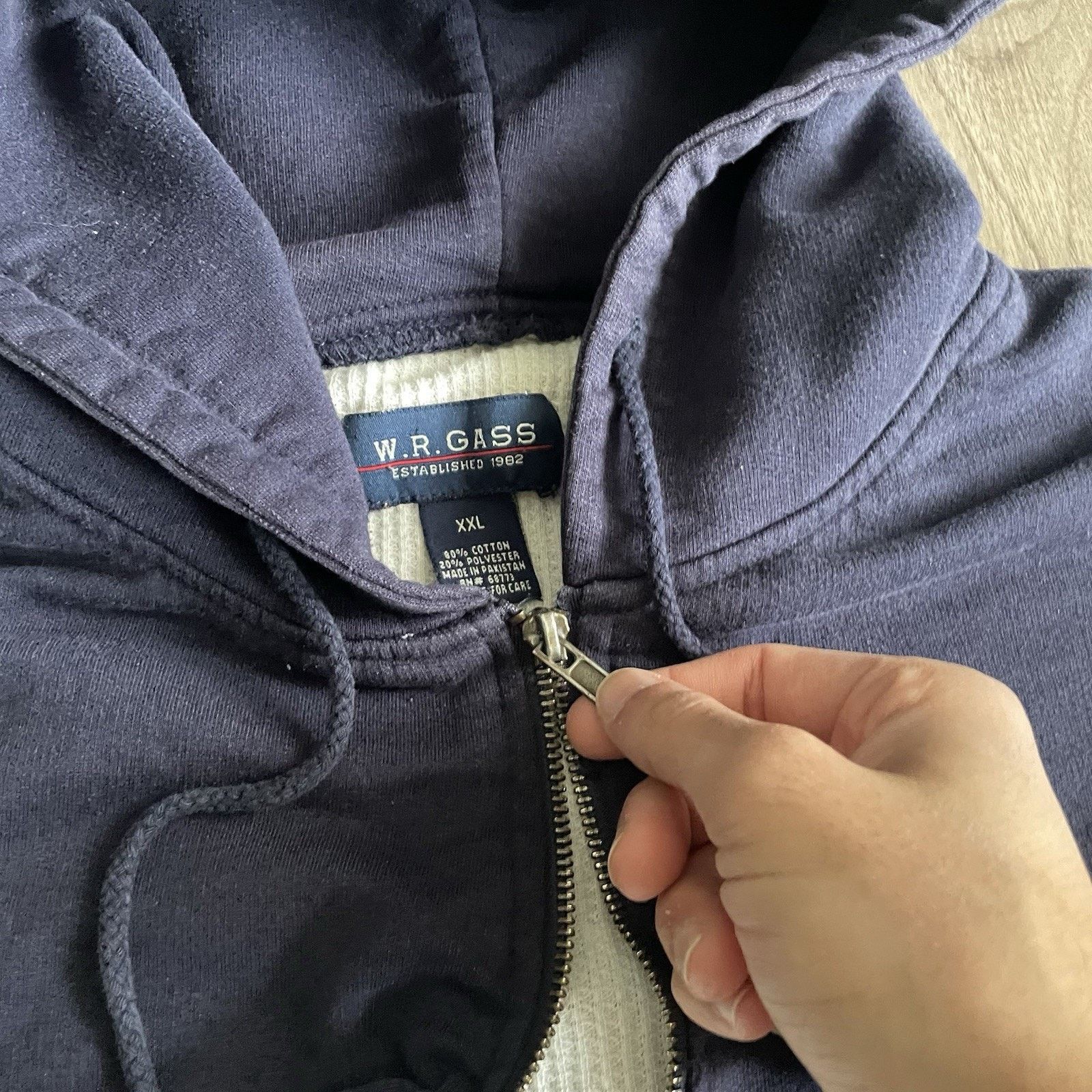 Vintage Vintage Blue Thermal Lined Hoodie Men’s Size XXL BROKEN ZIP Size US XXL / EU 58 / 5 - 4 Thumbnail