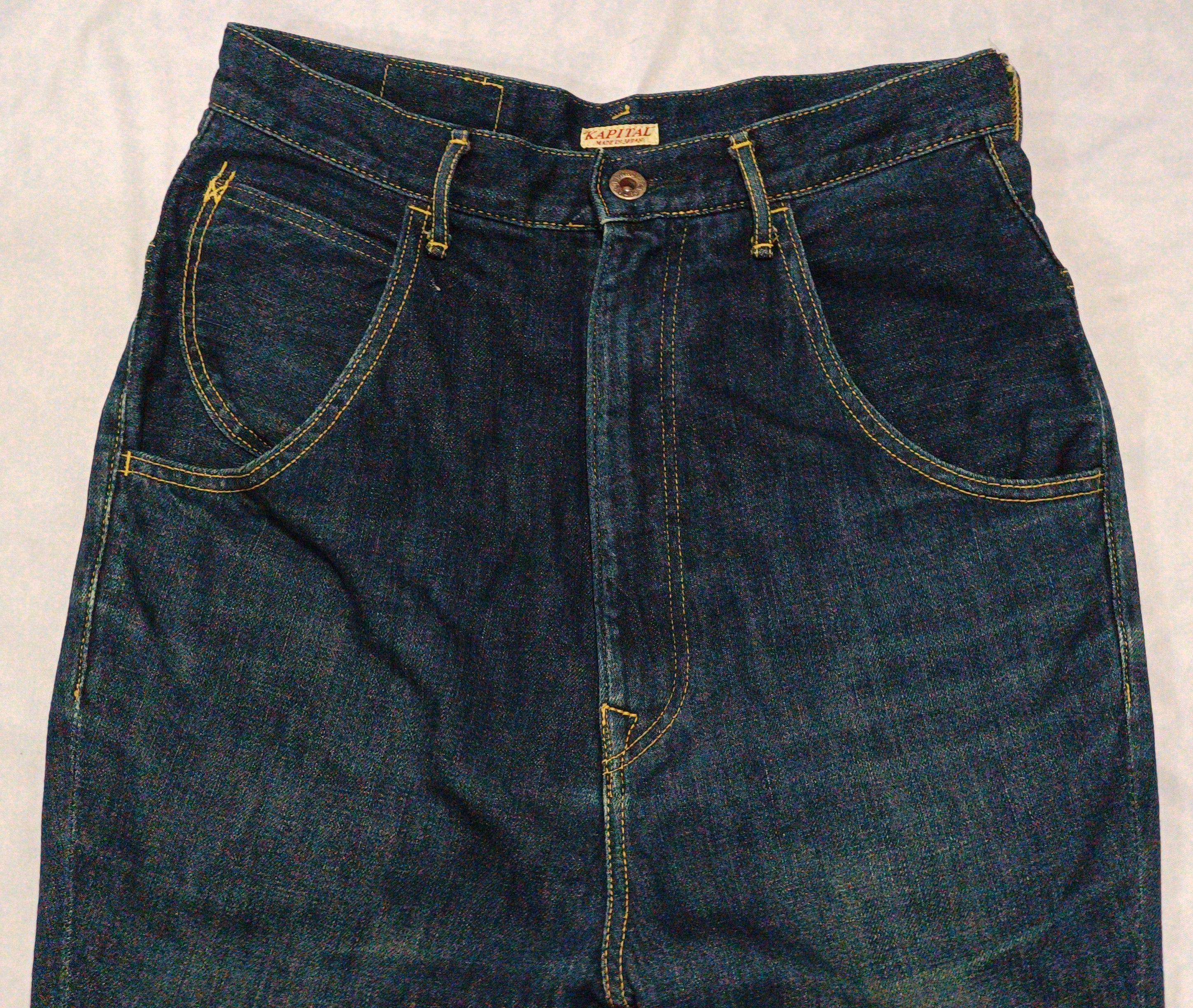 Kapital Kapital Solid Saruel buckle back high-waist denim pants XS Size US 29 - 2 Thumbnail