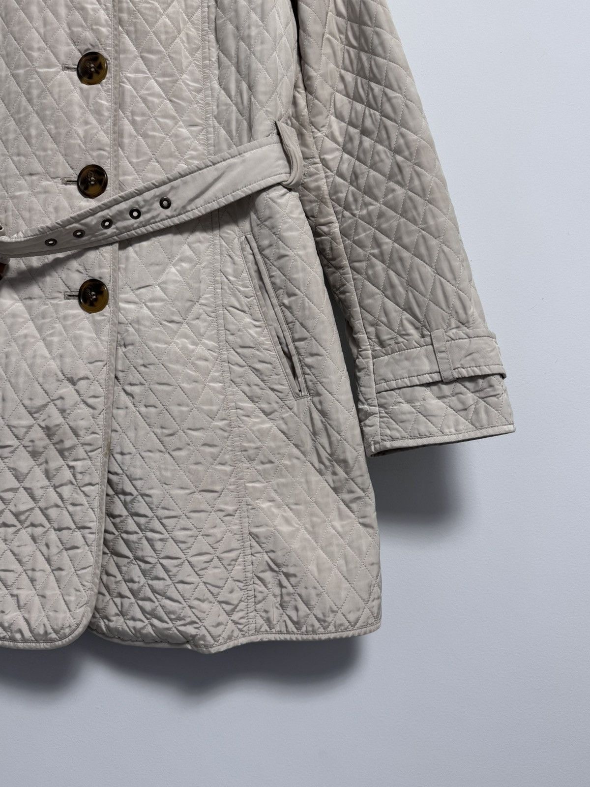 Max Mara Max Mara Quilted Trench Belted Jacket Gray Silver Puffer Size M / US 6-8 / IT 42-44 - 7 Thumbnail