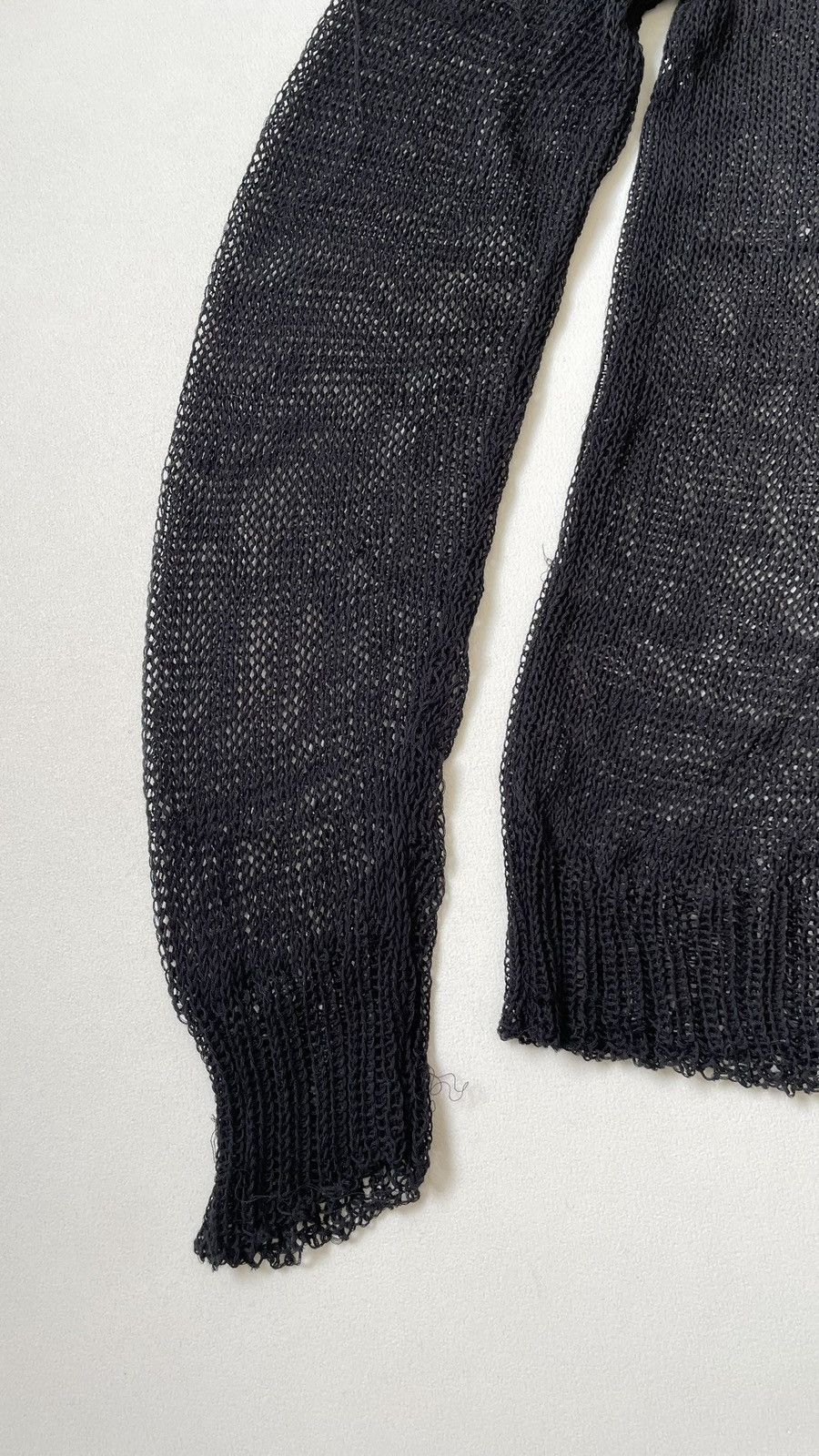Ann Demeulemeester Black Cotton ‘Punk Distressed’ Cobweb Knit Size S / US 4 / IT 40 - 7 Thumbnail