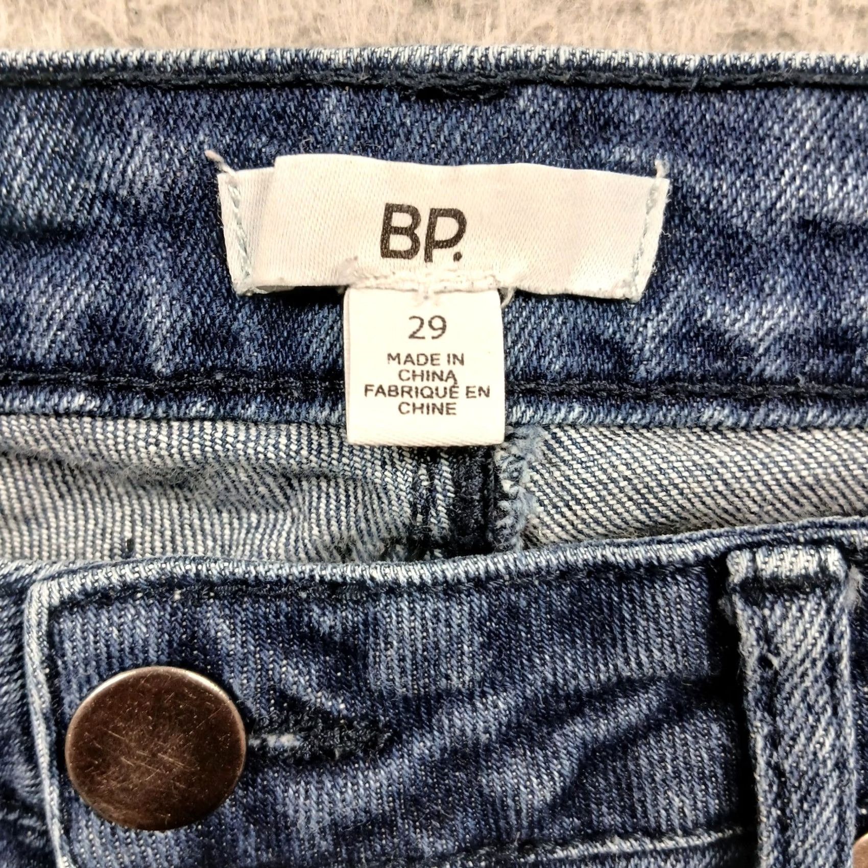 Nordstrom BP. Nordstrom High Rise Skinny Jeans Women's 29 Blue EUC Button Fly 5-Pocket Denim Cotton Spandex Stretch Size 29" - 4 Thumbnail