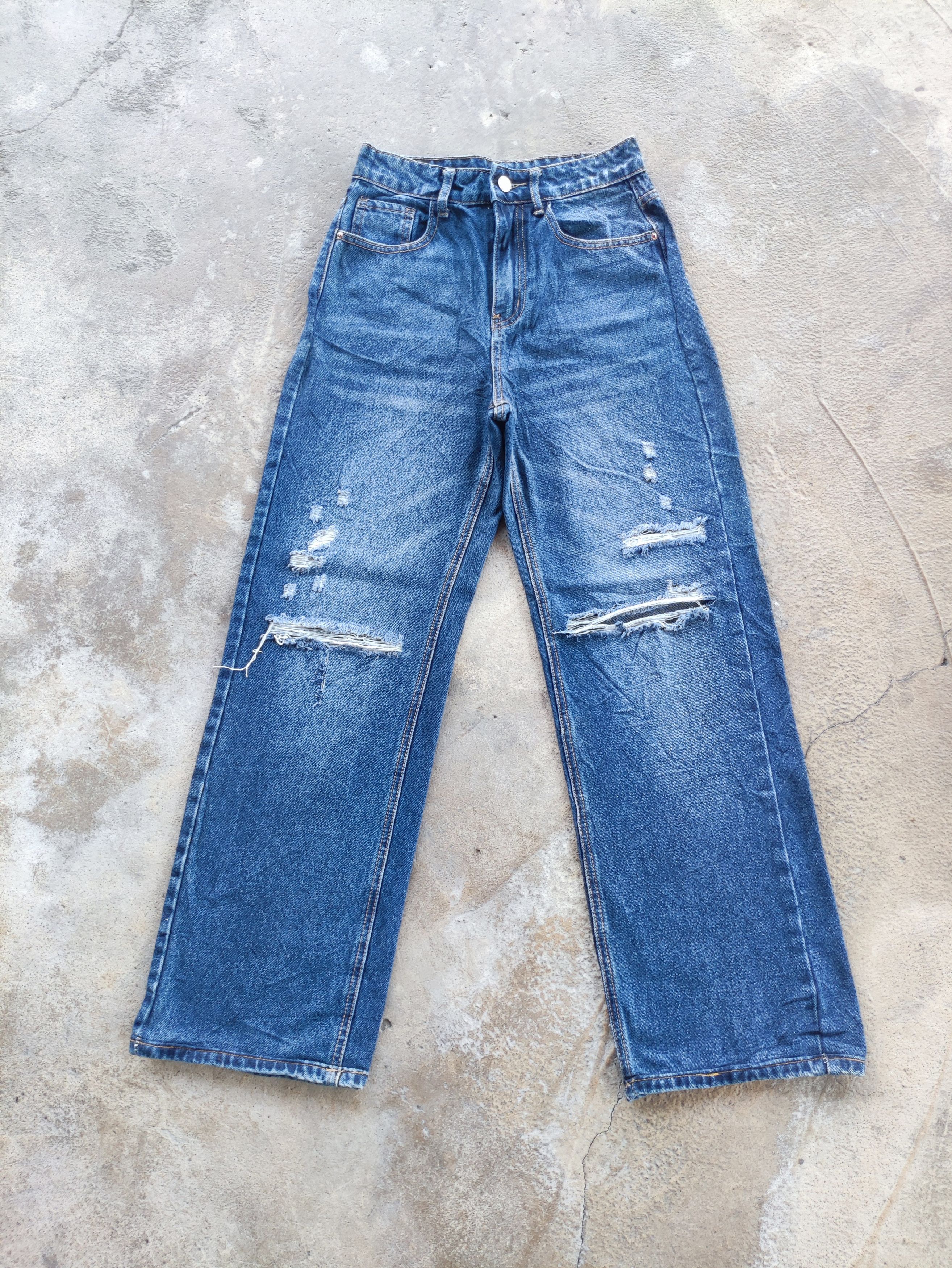Japanese Brand × Jean Vintage Japanese Baggy Denim Distressed Faded Jeans Pants Size US 27 - 2 Thumbnail