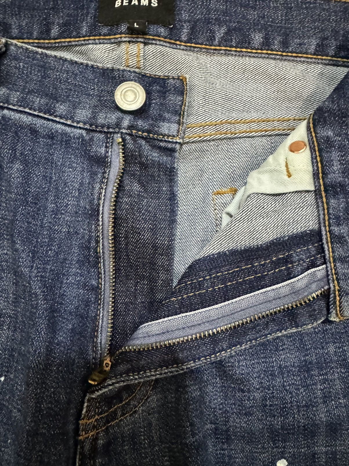 Beams Plus × Japanese Brand × Vintage Vintage Beams Paint Splatter Jeans Size US 35 - 11 Thumbnail