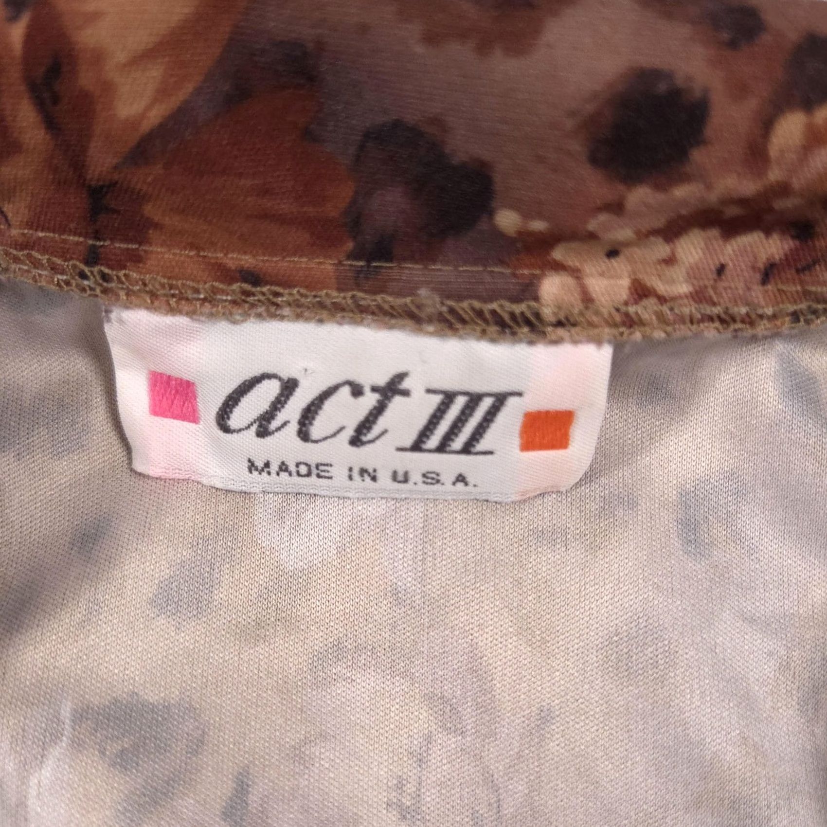Vintage VINTAGE Act III Shirt Womens Large Brown Floral Animal Print Short Sleeve USA 90s Size L / US 10 / IT 46 - 5 Thumbnail
