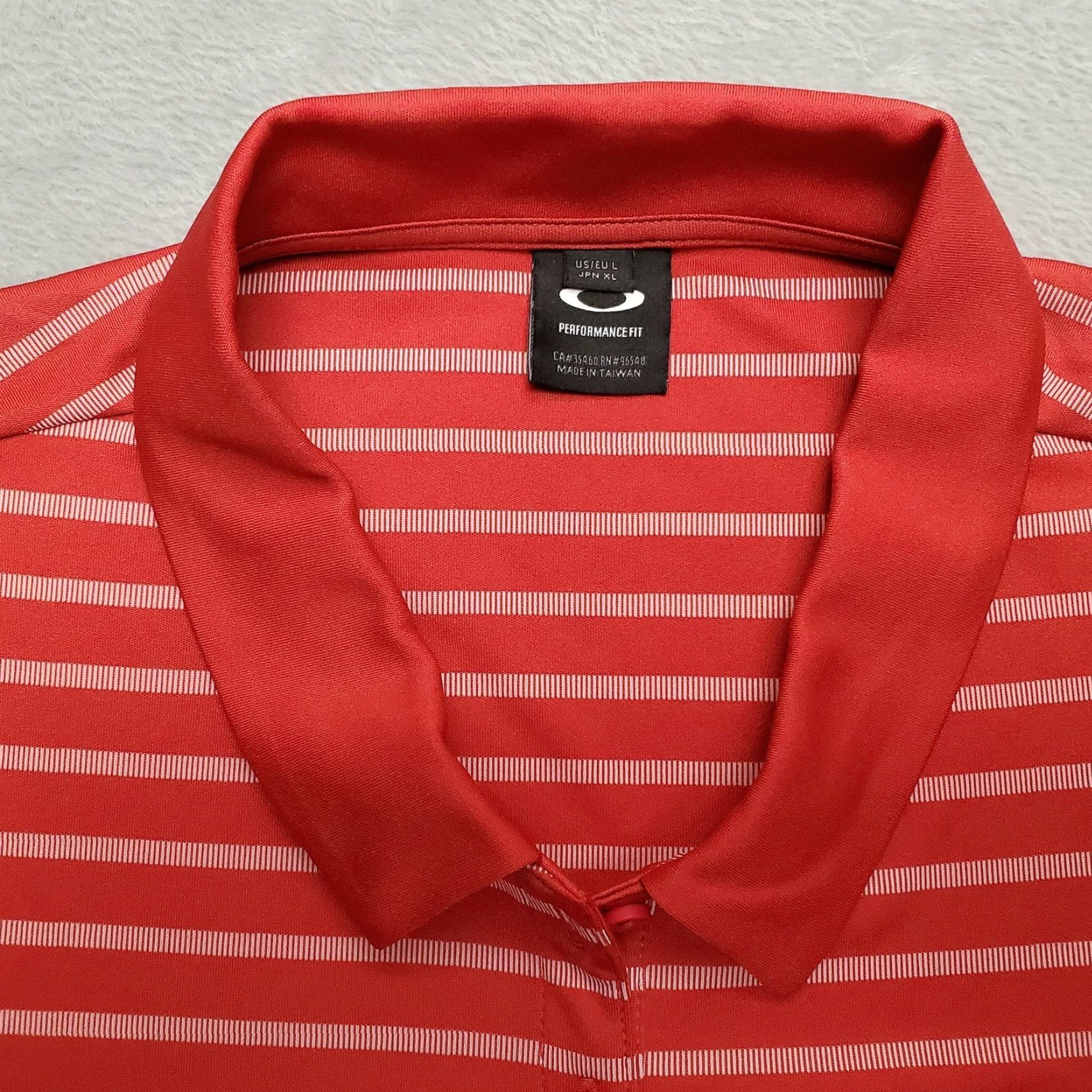 Oakley Oakley Shirt Womens L Red Striped Polo Polyester Performance Golf Casual Size L / US 10 / IT 46 - 4 Thumbnail