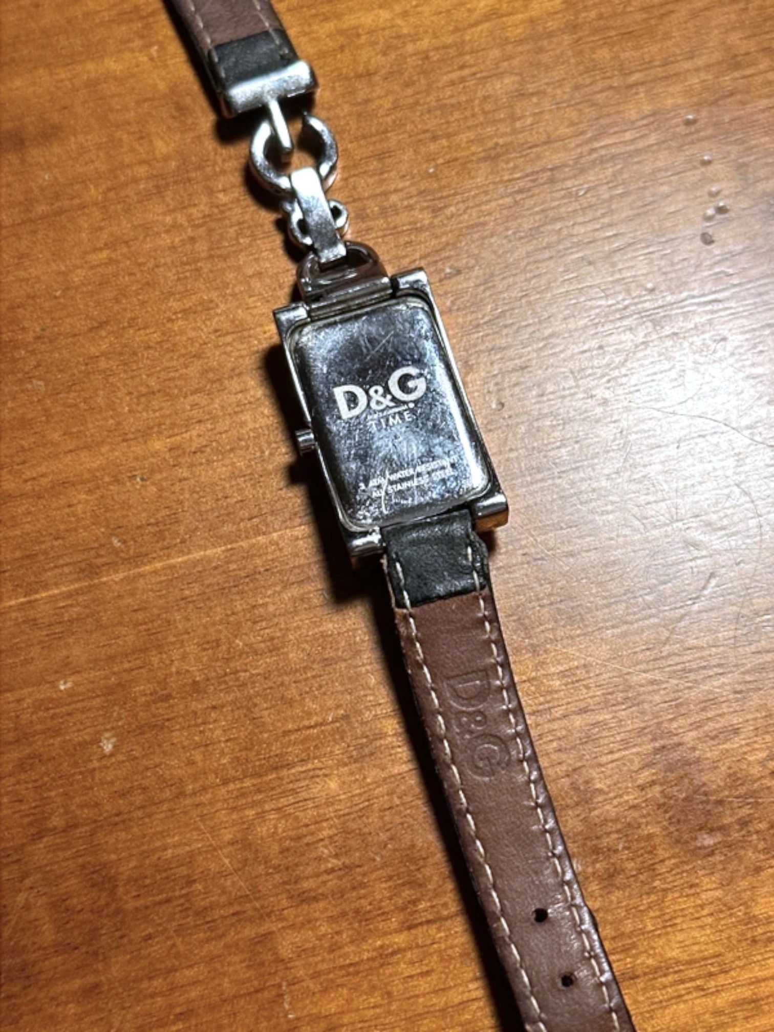 Dolce & Gabbana D&G Time Rectangular Watch Leather Strap c.2000s Size ONE SIZE - 4 Thumbnail