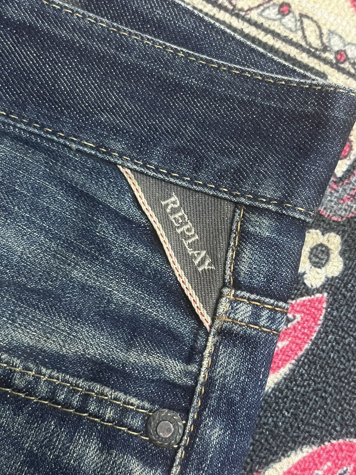 Replay Vintage Replay Dark Blue Faded Washed Buttonfly Flare Jeans Size US 32 / EU 48 - 6 Thumbnail