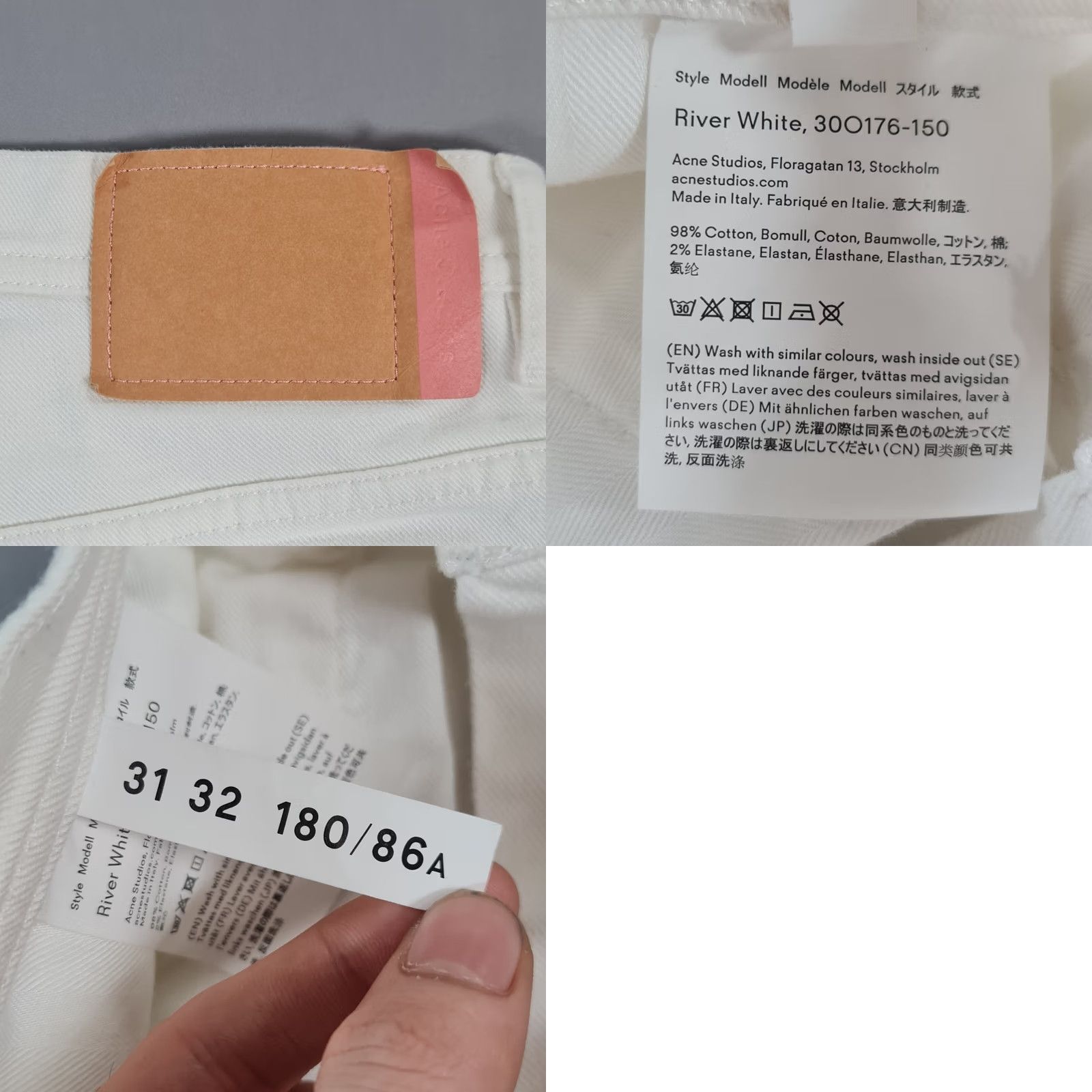 Acne Studios Acne Studios Bla Konst Jeans Slim W31 L26 White Denim Stretch 5-Pocket Tapered Size US 31 - 8 Thumbnail