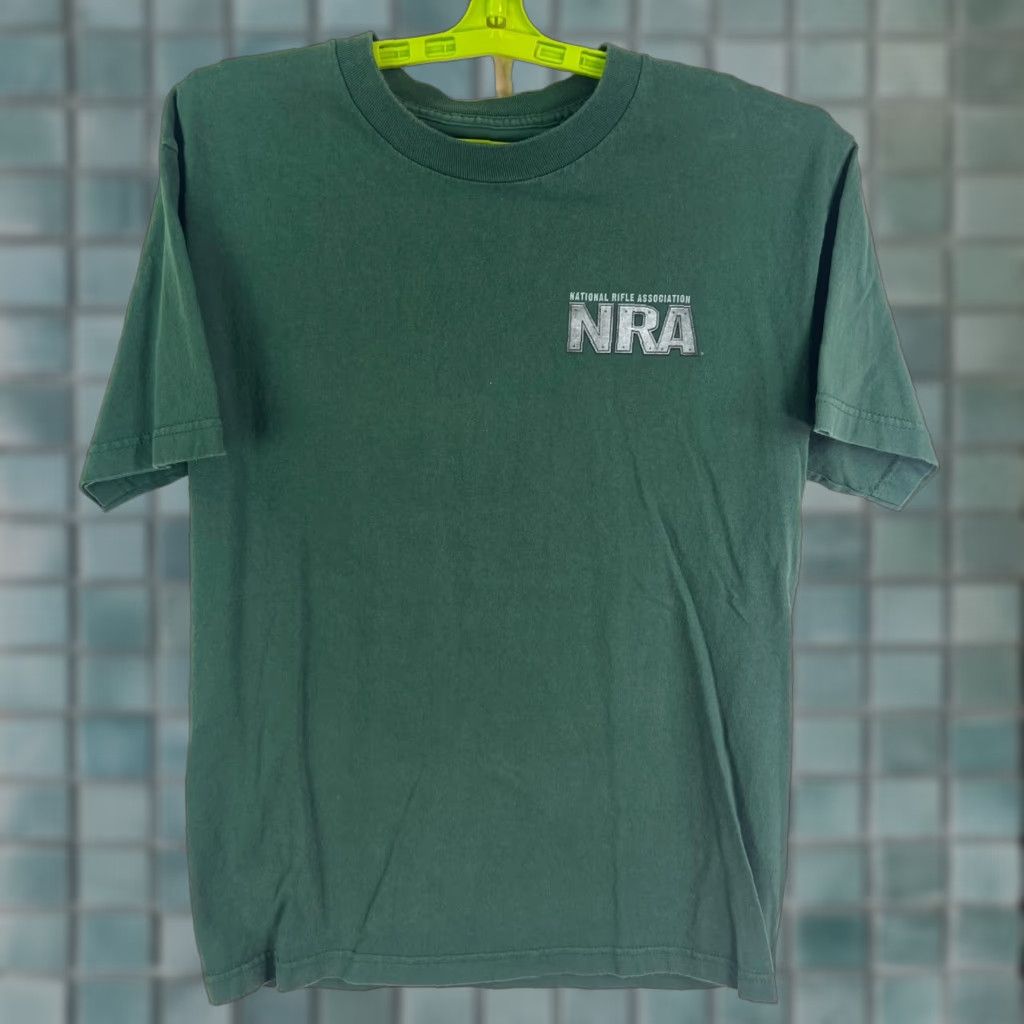 Vintage NRA Eagle Freedom T Shirt Adult M Green Logo Graphic Print Patriotic Military Flag 40 in Chest Crew Neck Short Sleeve Mens Size US M / EU 48-50 / 2 - 1 Thumbnail