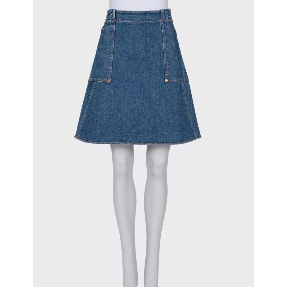 Louis Vuitton Louis Vuitton Blue Denim Skirt - Sz. XL (FR42) Size 30" / US 8 / IT 44 - 1 Thumbnail
