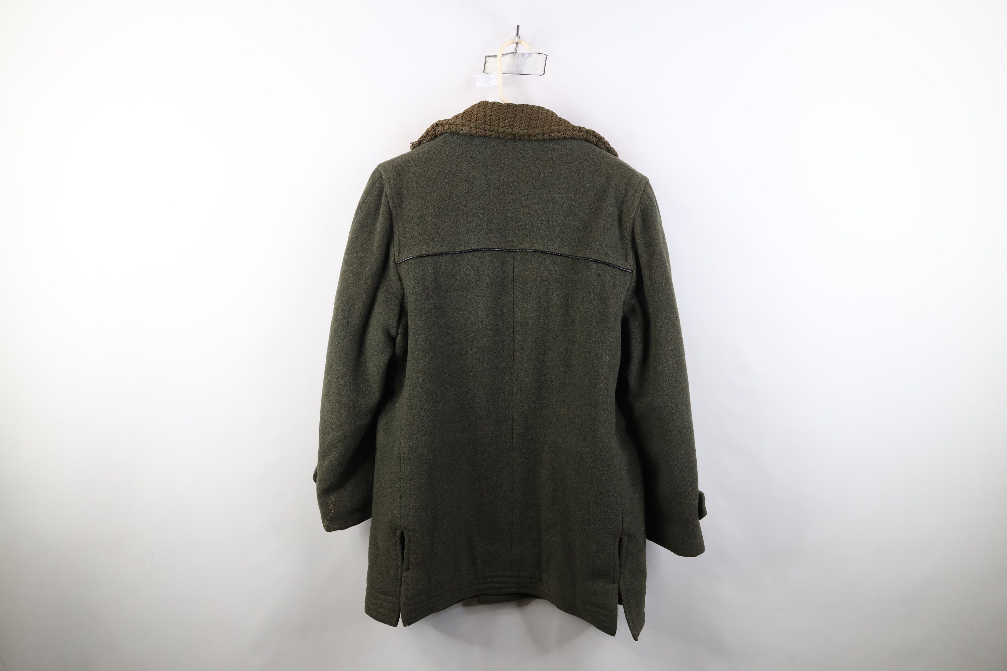 Vintage Vintage 50s Streetwear Lined Wool Duster Jacket Coat Green Size US L / EU 52-54 / 3 - 14 Thumbnail