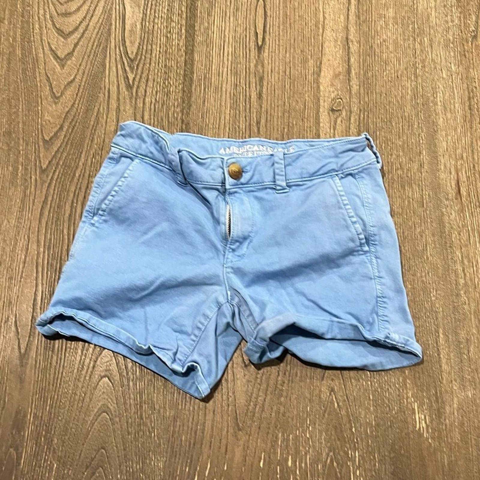 American Eagle Outfitters American Eagle Super Stretch Bright Blue Shorts Size 4 Size 27" / US 4 / IT 40 - 1 Thumbnail