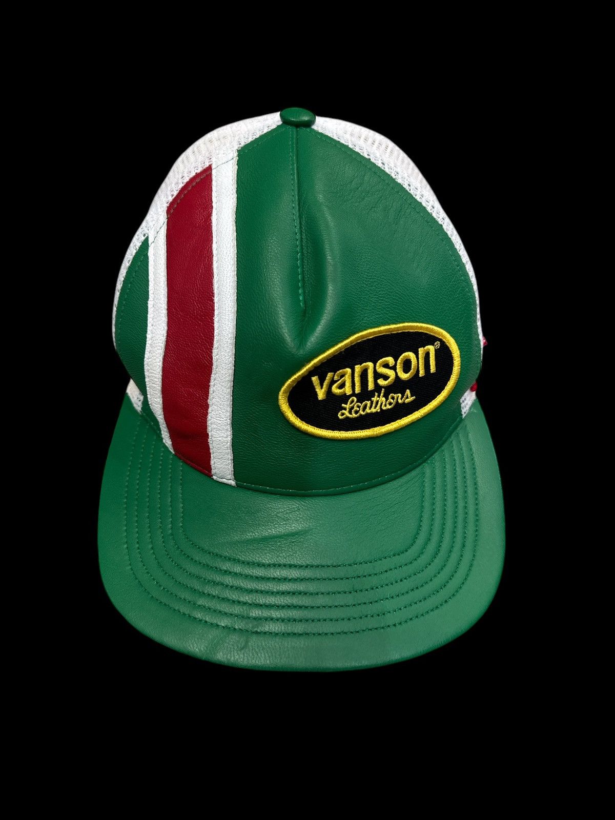 Supreme × Vanson Leathers 2020 SUPREME X VANSON LEATHERS LEATHER TRUCKER CAP HAT Size ONE SIZE - 1 Thumbnail