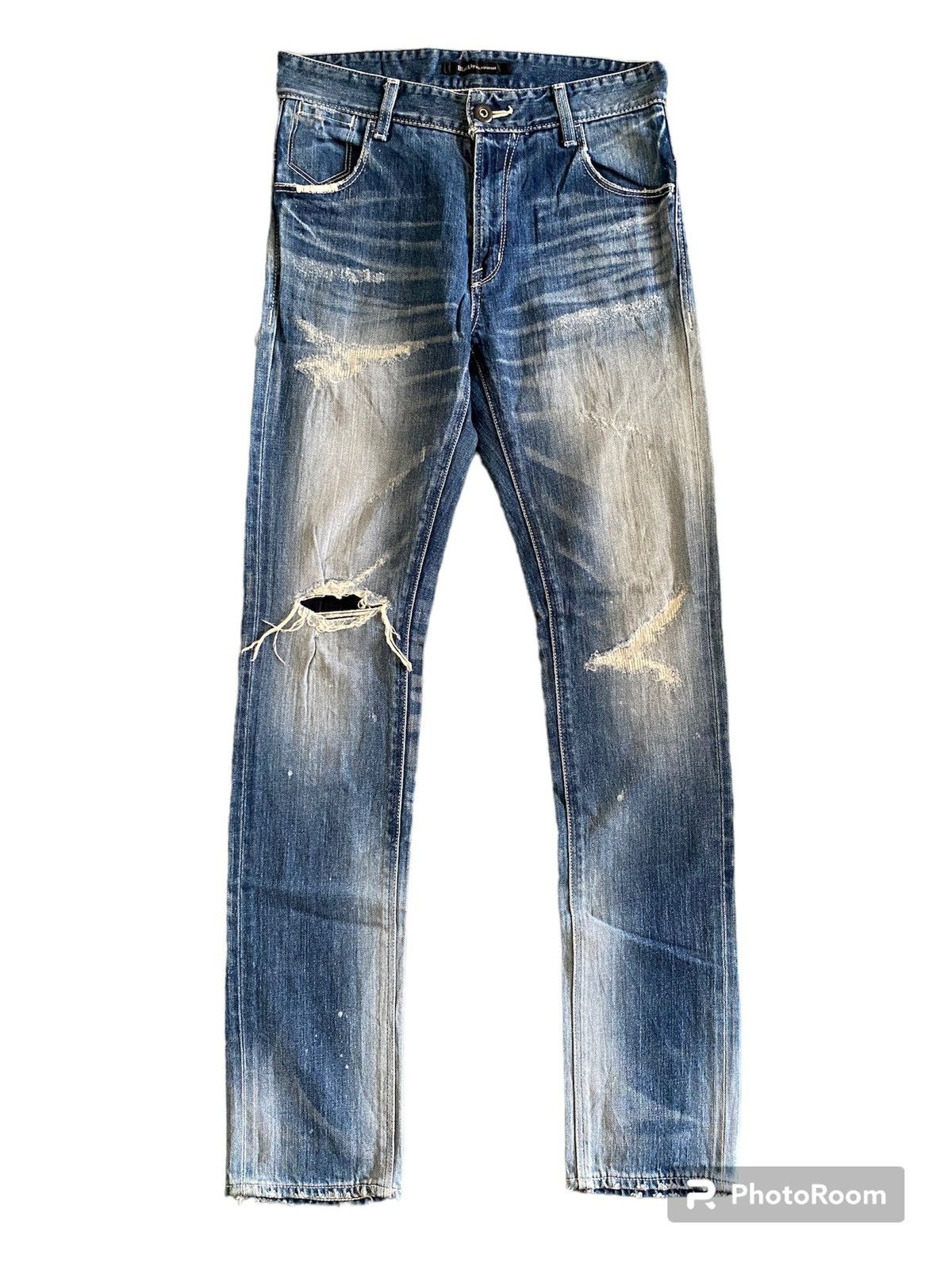 Japanese Brand × Vanquish Japanese Brand Black By Vanquish Distressed Denim Size US 29 - 1 Thumbnail