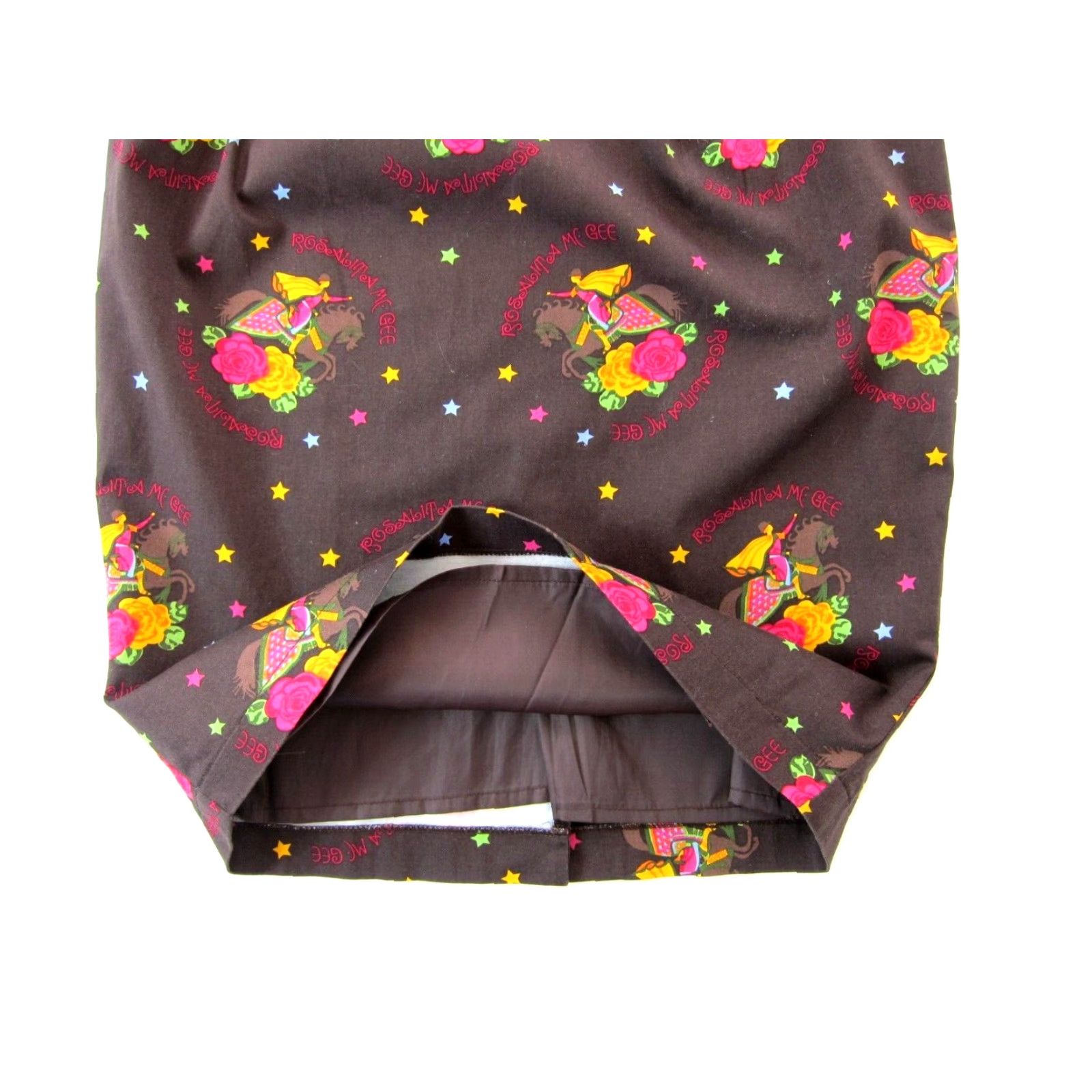 Pinko VINTAGE Rosalita McGee Dress Cap Sleeve Sheath Brown Pink Floral Cotton Stretch Size L / US 10 / IT 46 - 7 Thumbnail