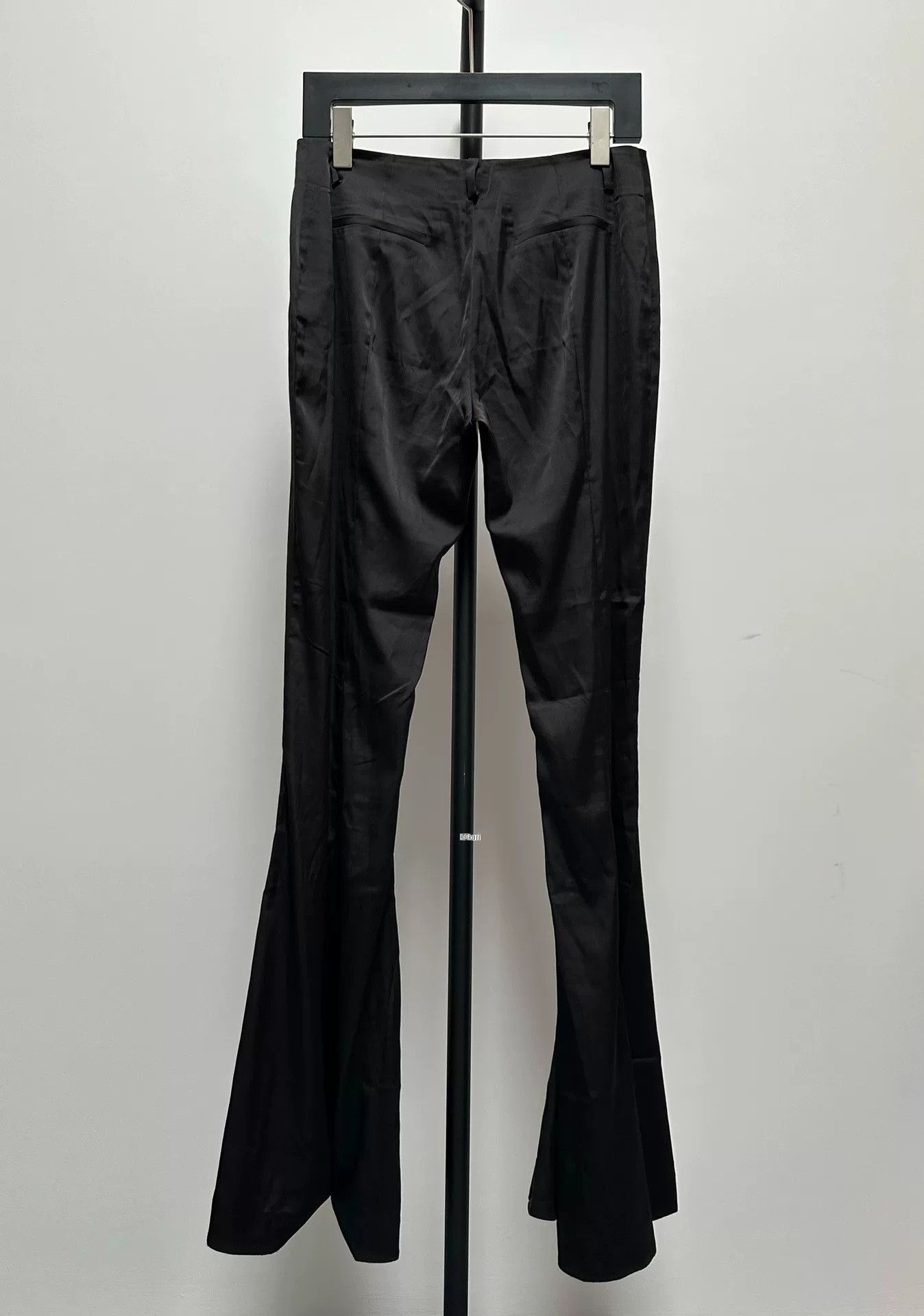 Acne Studios Acne Studios Black Silk Flared Trousers Size US 7 / EU 40 - 2 Thumbnail