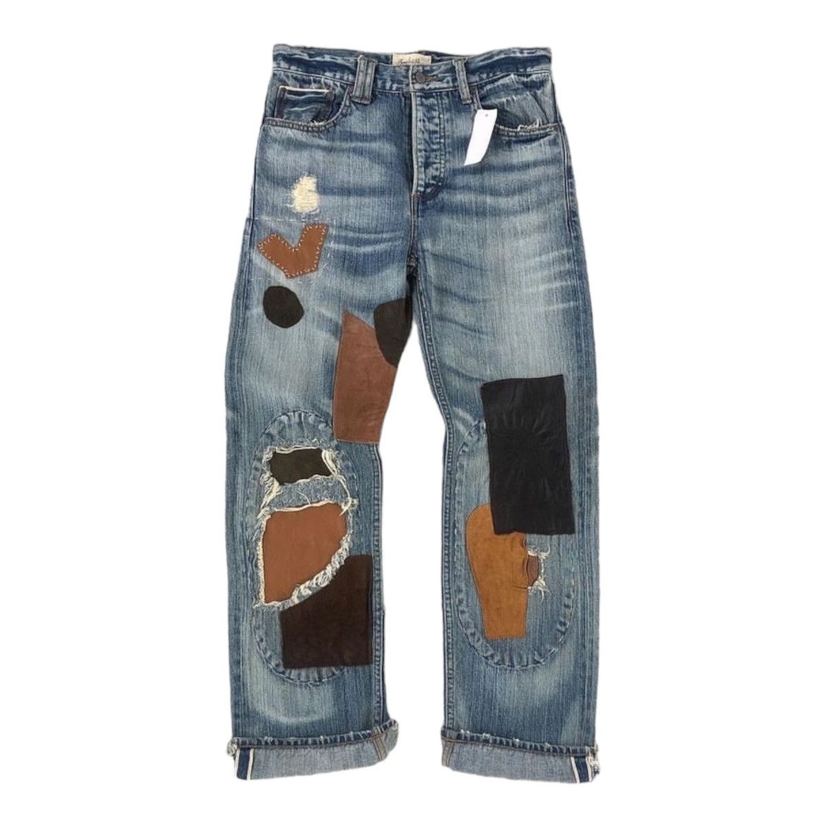 Kapital Vintage Bonds & Peace Patchwork Selvedge Denim Pants | Grailed