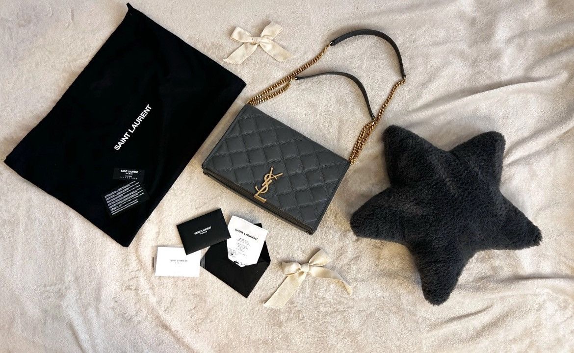 Saint Laurent Paris Saint Laurent Becky Bag - Stormy Grey / Gold Size ONE SIZE - 2 Thumbnail