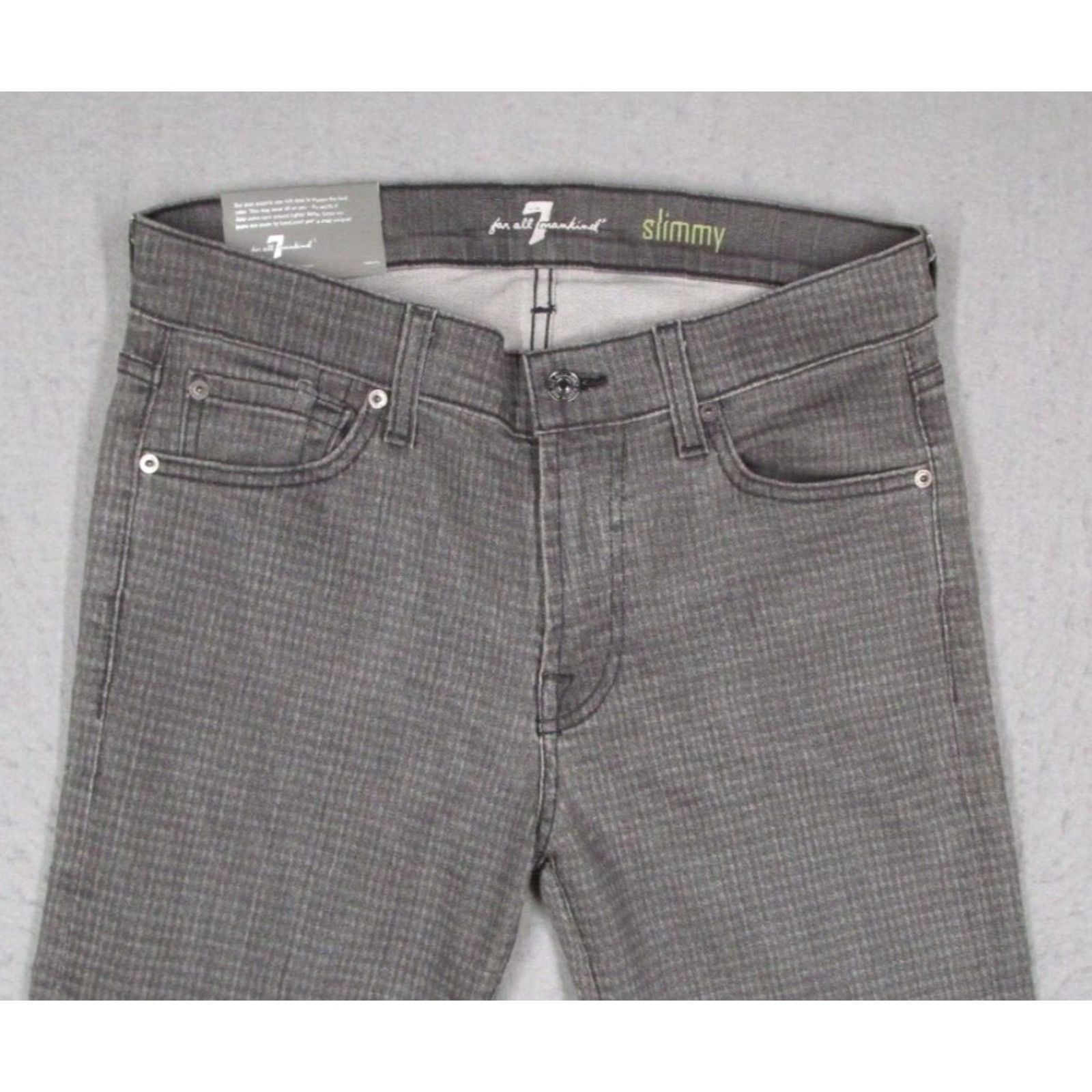7 For All Mankind 7 For All Mankind Jeans Men's 31 Gray Slimmy Slim Straight Denim 31x30 Made in USA Size US 31 - 2 Thumbnail