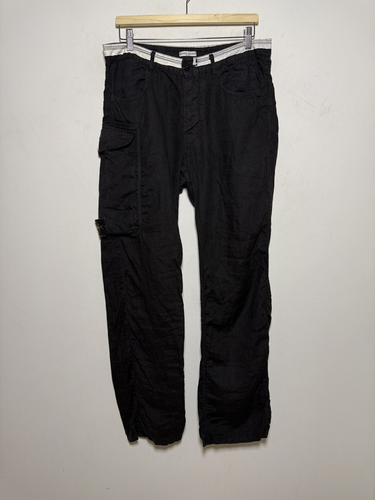 Stone Island stone island y2k linen cargo pants Size US 33 - 2 Thumbnail