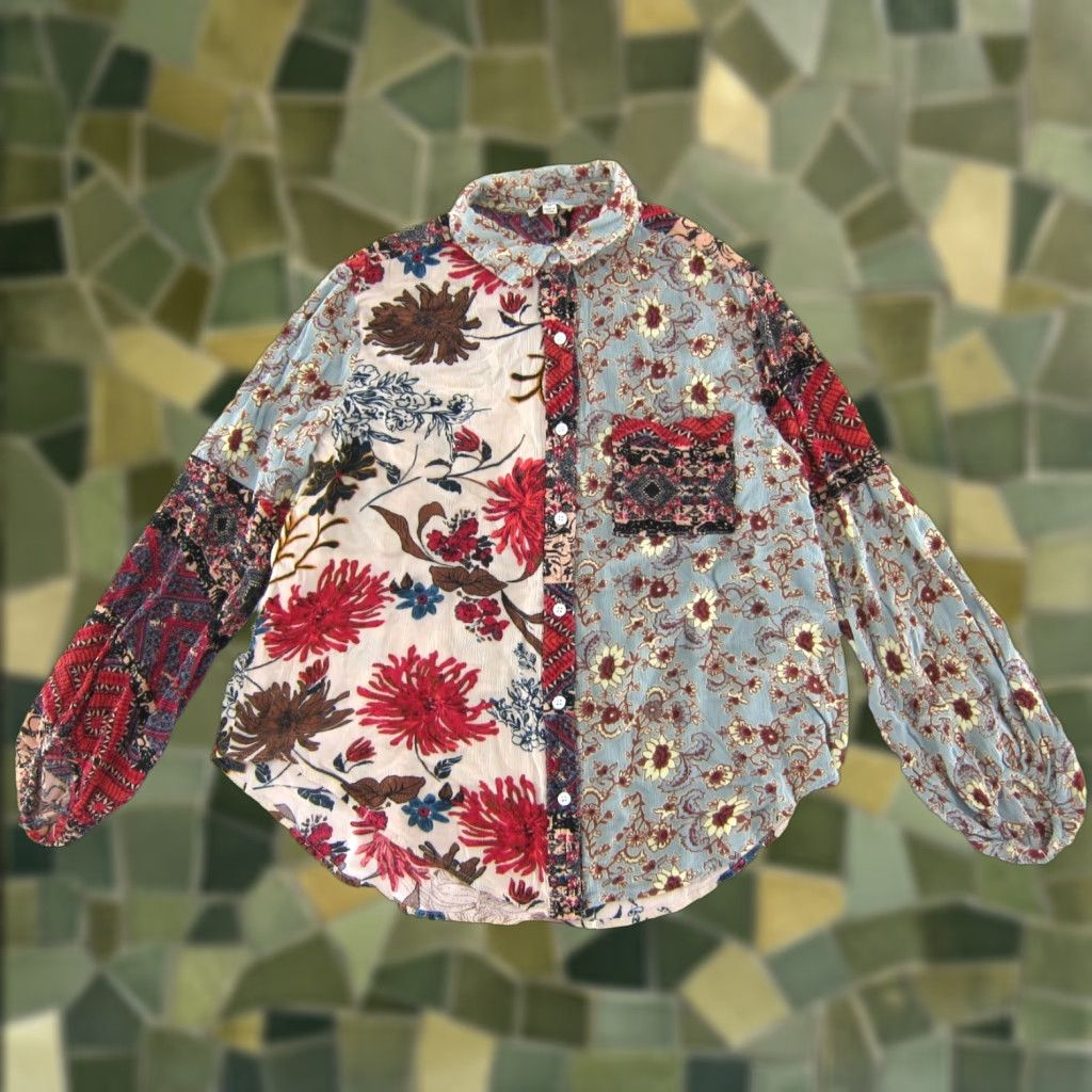 Pinko UMGEE Blouse Shirt M Floral Button Up Long Sleeve Rayon Pink Size M / US 6-8 / IT 42-44 - 1 Thumbnail
