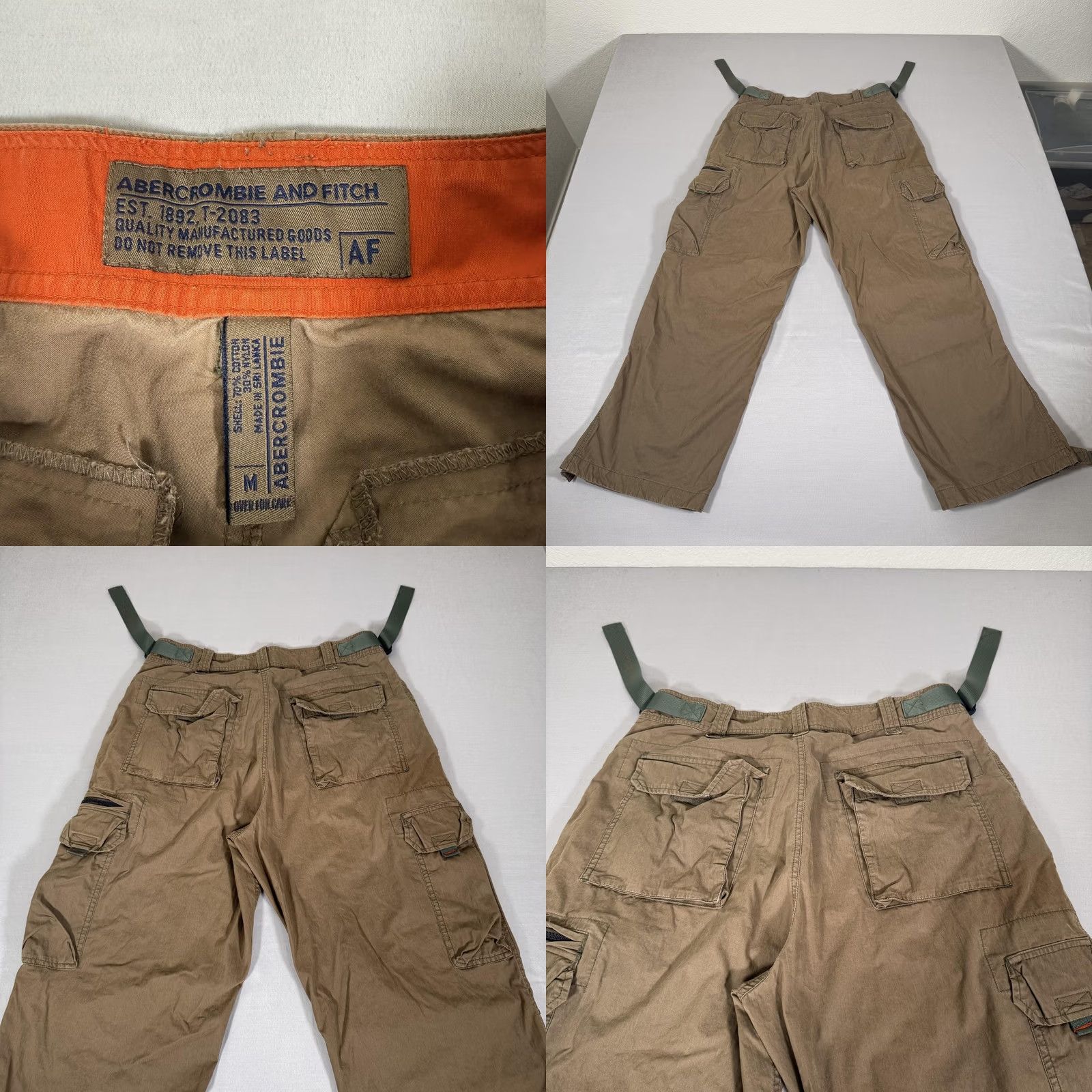 Abercrombie & Fitch VINTAGE Abercrombie & Fitch Pants Mens M Brown Cargo Baggy Y2K Size US 31 - 9 Thumbnail