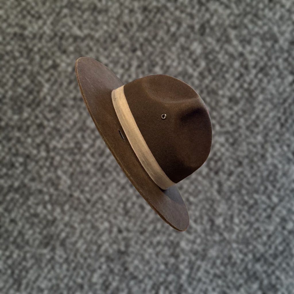FELT VINTAGE Stratton Self Forming Drill Sergeant Instructor Wool Felt Hat 7 USA Size ONE SIZE - 1 Thumbnail