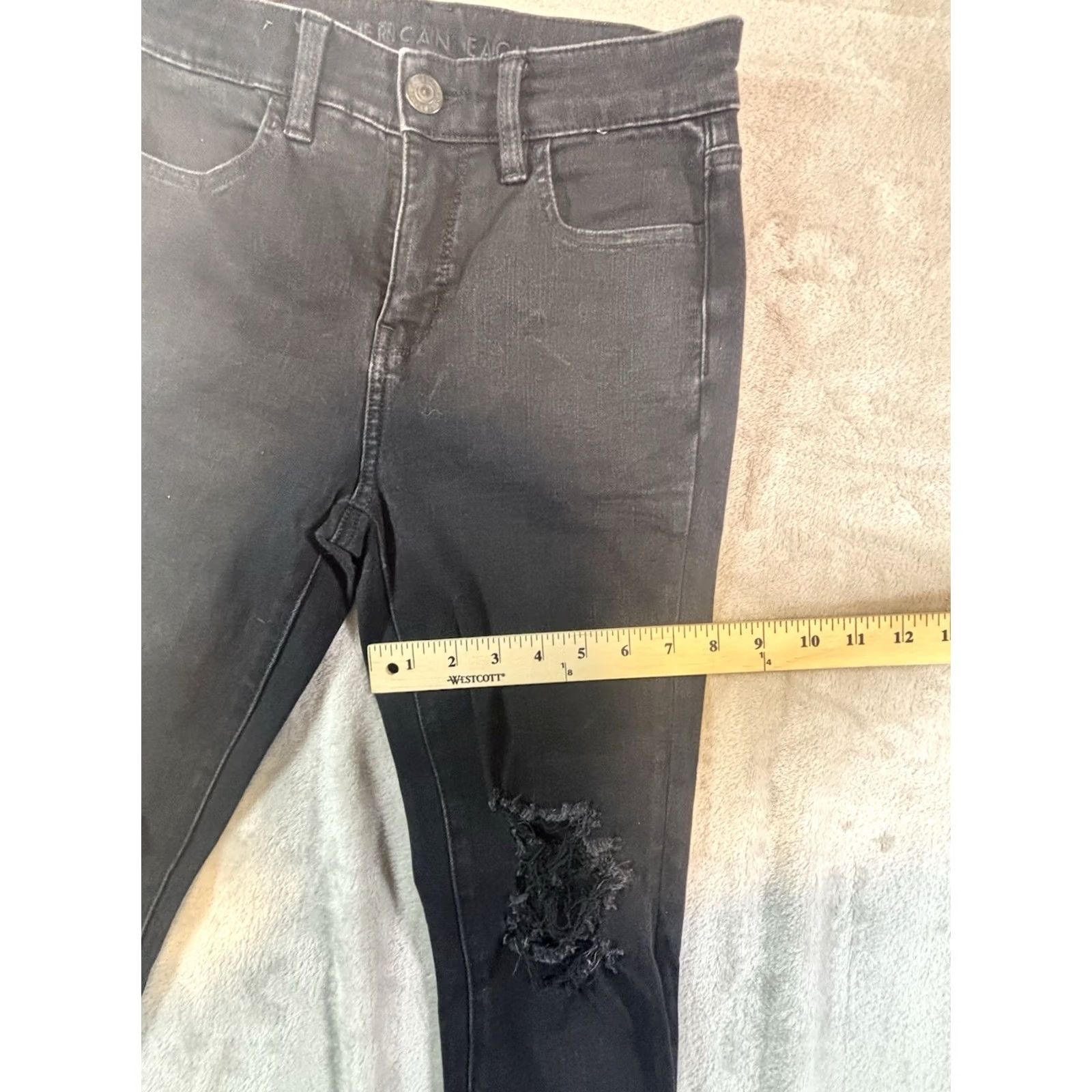 American Eagle Outfitters American Eagle Women's The Dream Jean Size 2 X-Short Black High-Rise Jegging Jeans Slim Denim Size 26" / US 2 / IT 38 - 7 Thumbnail