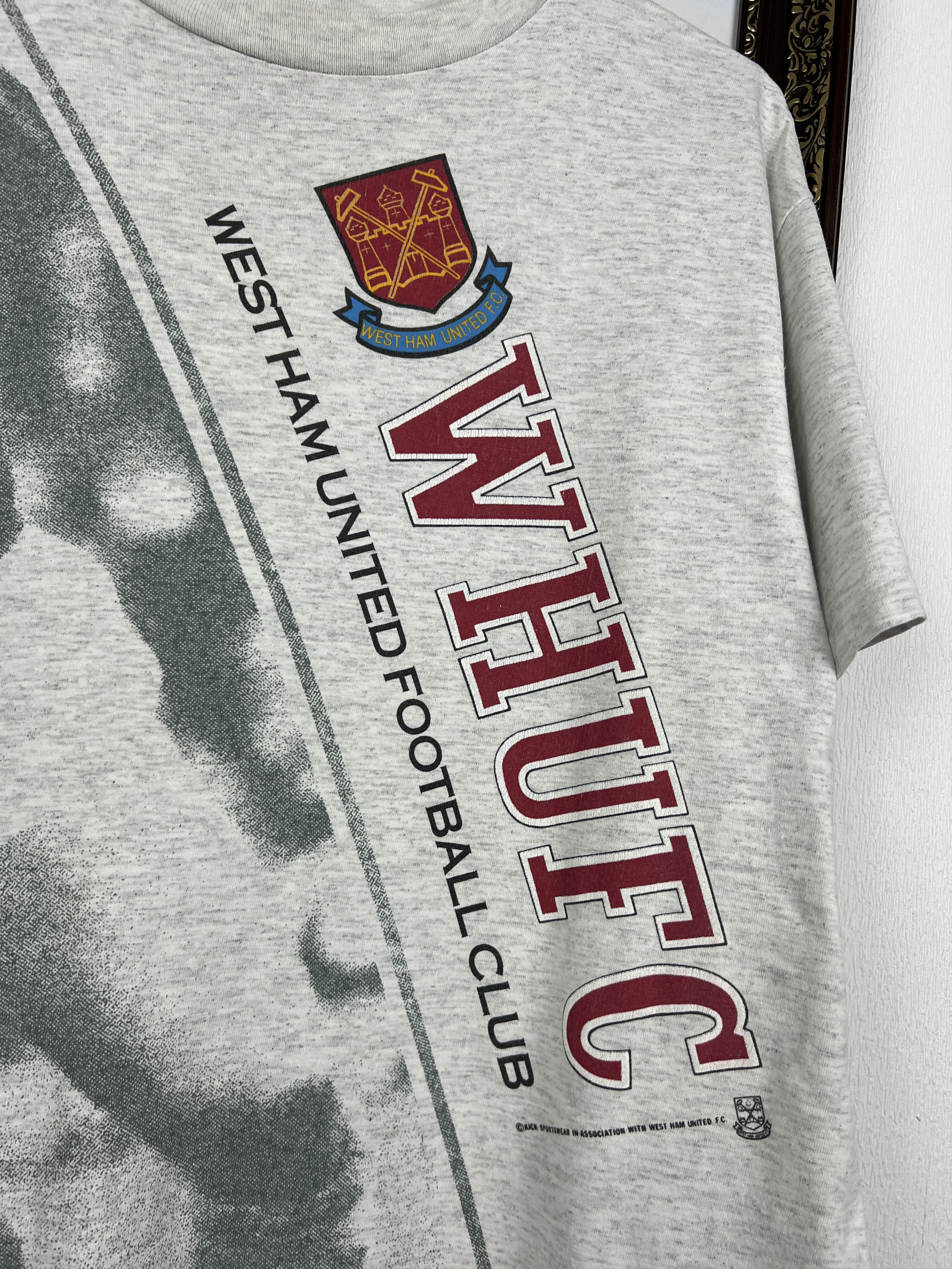 Vintage West Ham United Football Shirt Over Print Soccer Jersey Size US L / EU 52-54 / 3 - 4 Thumbnail
