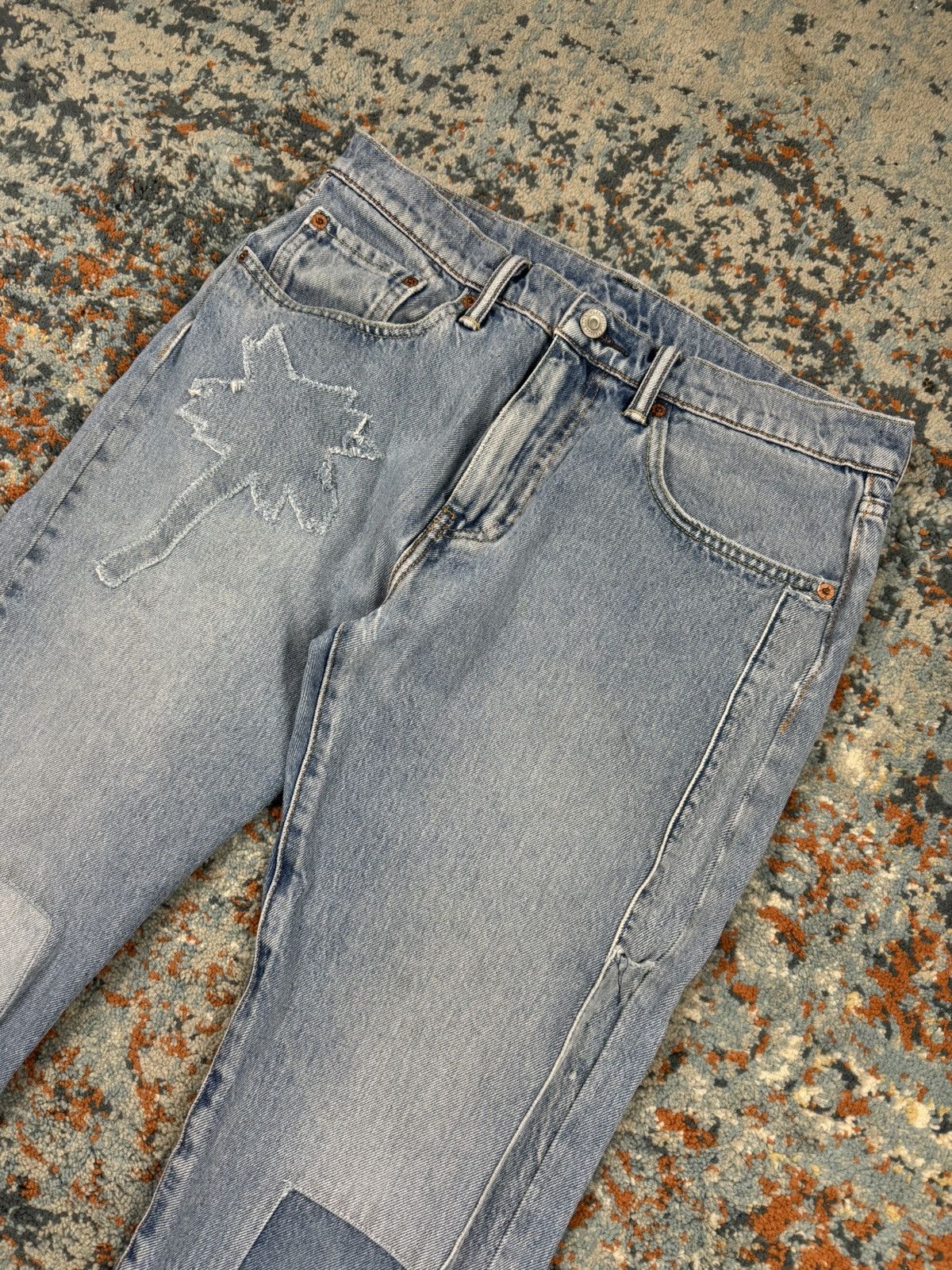Levi's Vintage y2k Levis custom patchwork denim palm tree slim fit Size US 32 / EU 48 - 3 Thumbnail