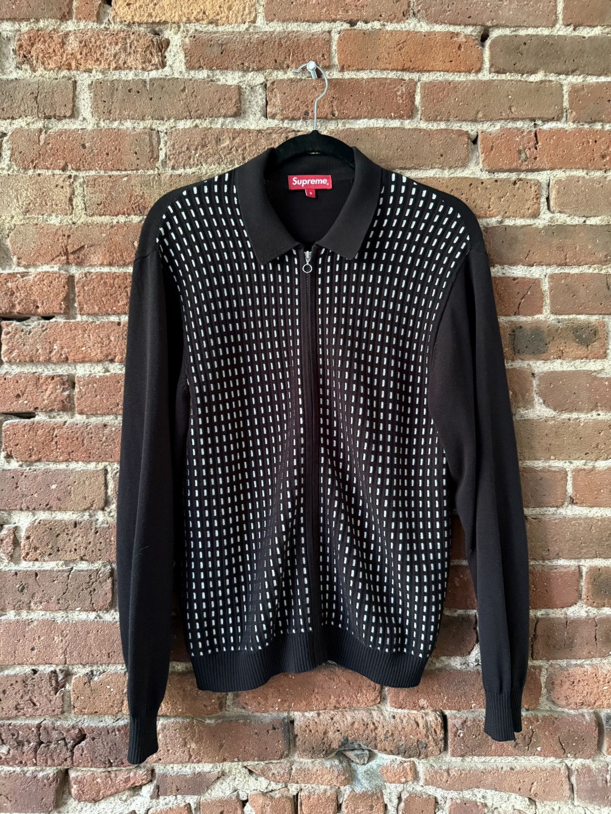 Supreme Dashes Zip Up Knit Polo | Grailed