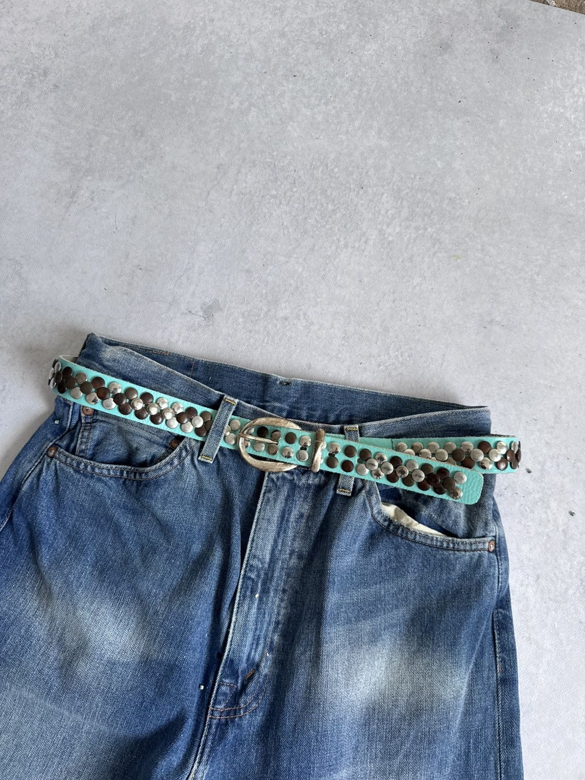 KMRii Vintage Y2K KMRii Style Metal Leather Belt Avant-Garde Hype Size ONE SIZE - 1 Thumbnail
