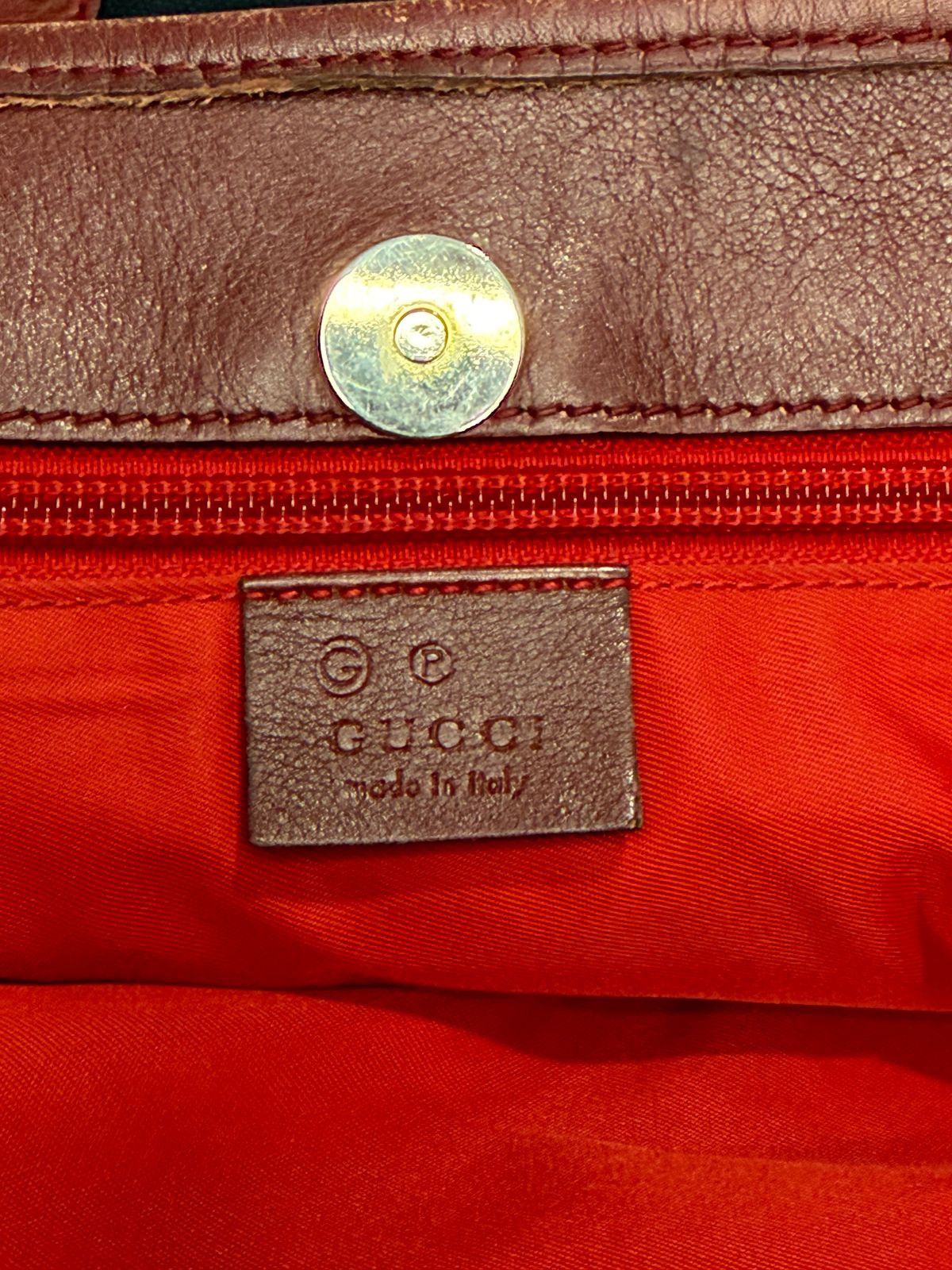 Gucci Vintage Gucci Canvas Tote Bag with Red GG Leather Straps Size ONE SIZE - 8 Thumbnail