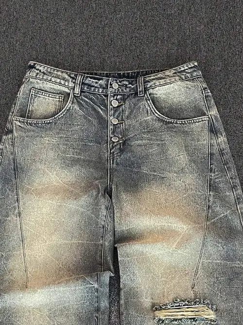 Jean Retro Distressed ripped baggy Jeans Size US 32 / EU 48 - 4 Thumbnail